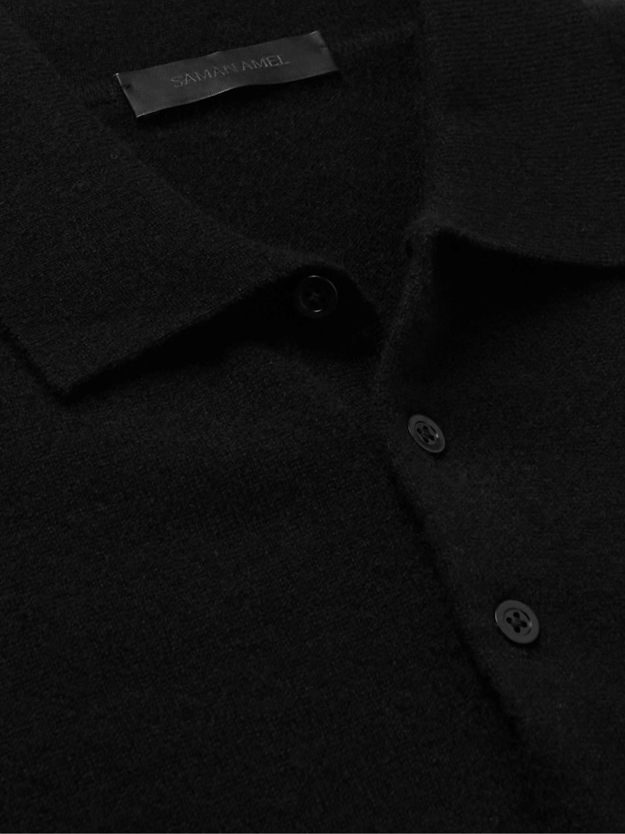SAMAN AMEL Slim-Fit Cashmere Polo Shirt