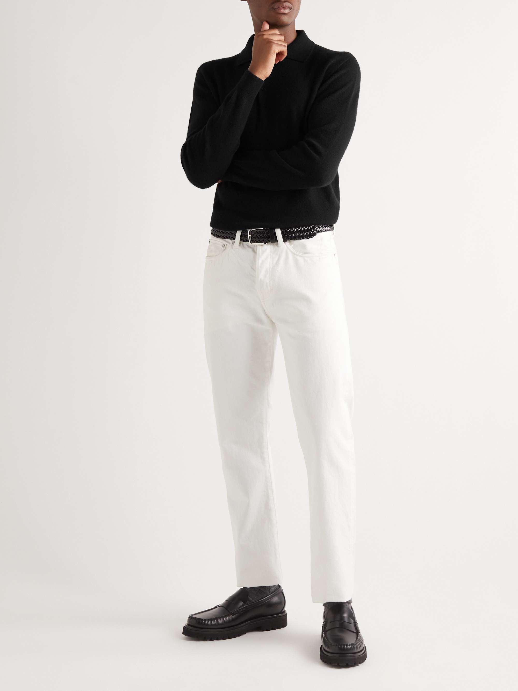 SAMAN AMEL Slim-Fit Cashmere Polo Shirt