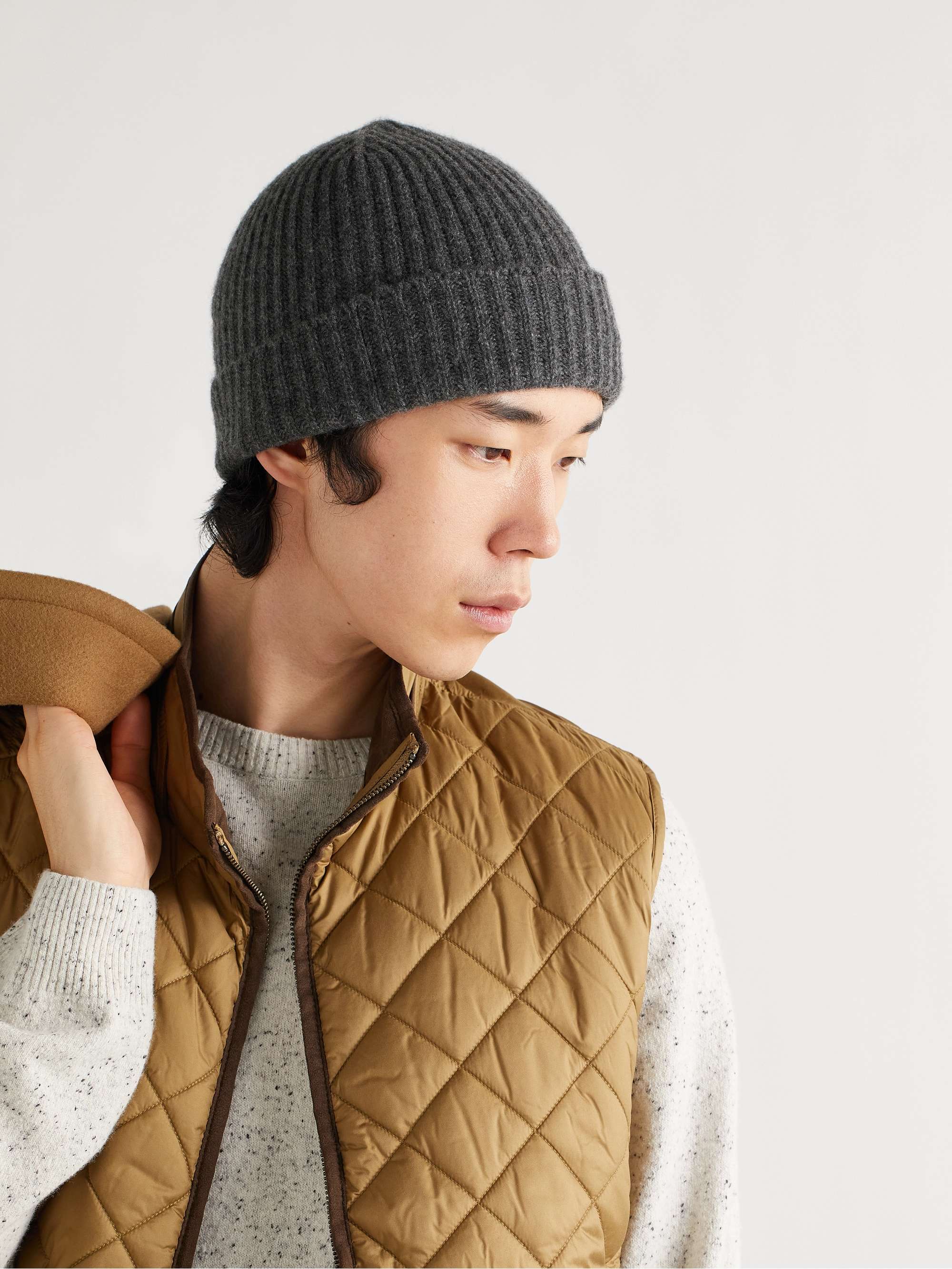 PURDEY Ribbed Cashmere Beanie