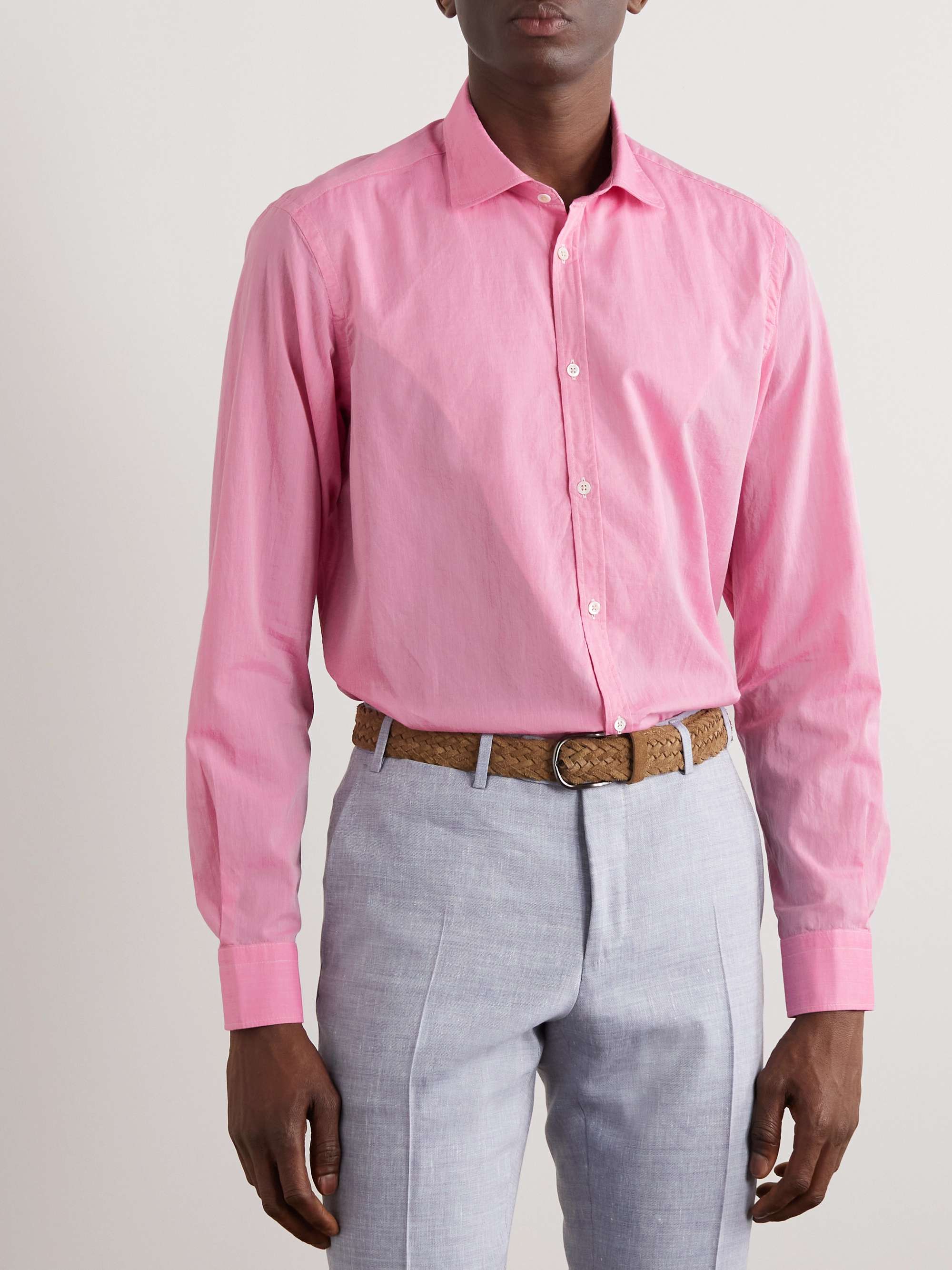MASSIMO ALBA Cutaway-Collar Linen Shirt | MR PORTER