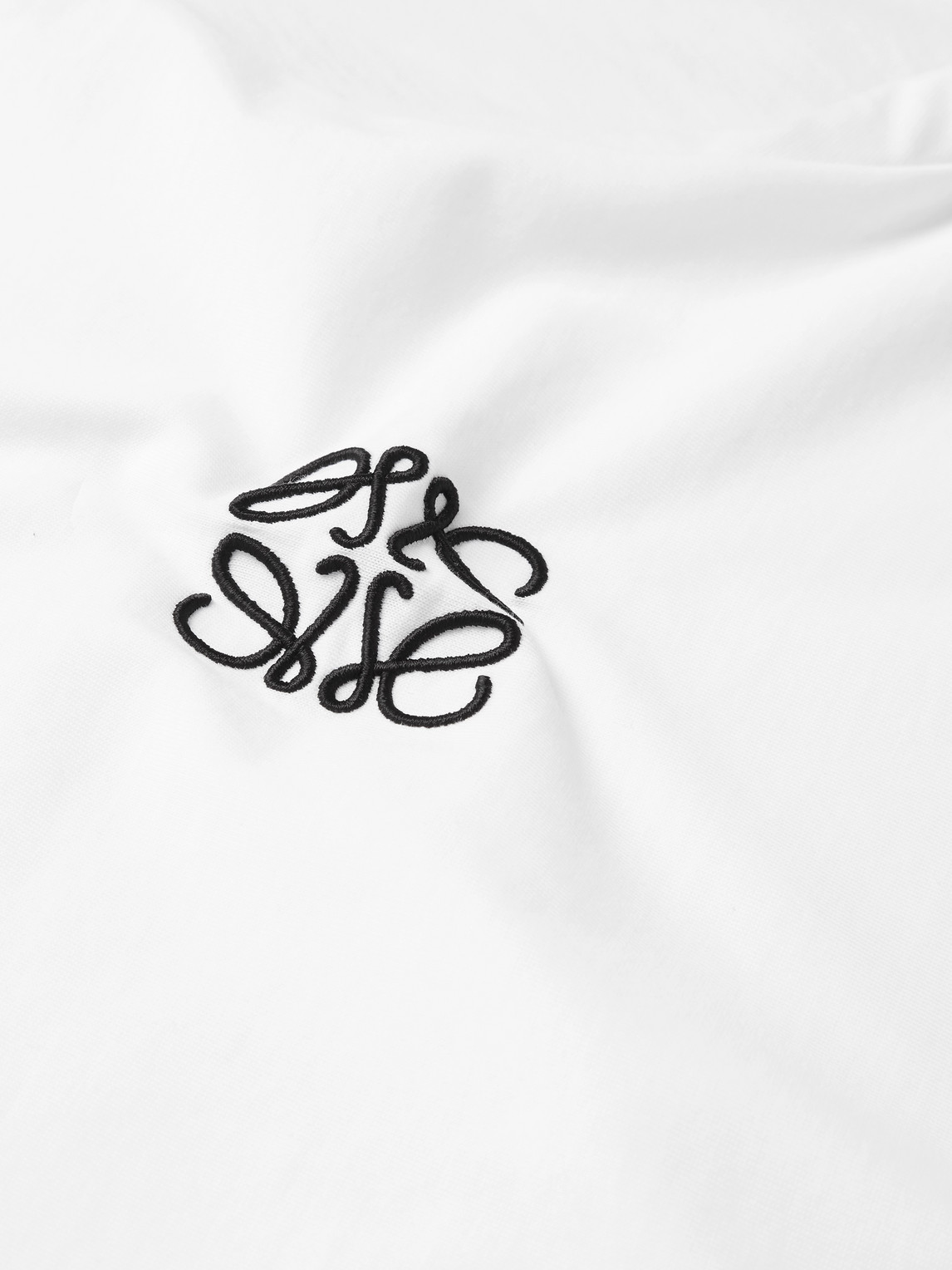 Loewe Slim-fit Logo-embroidered Cotton-jersey T-shirt In White