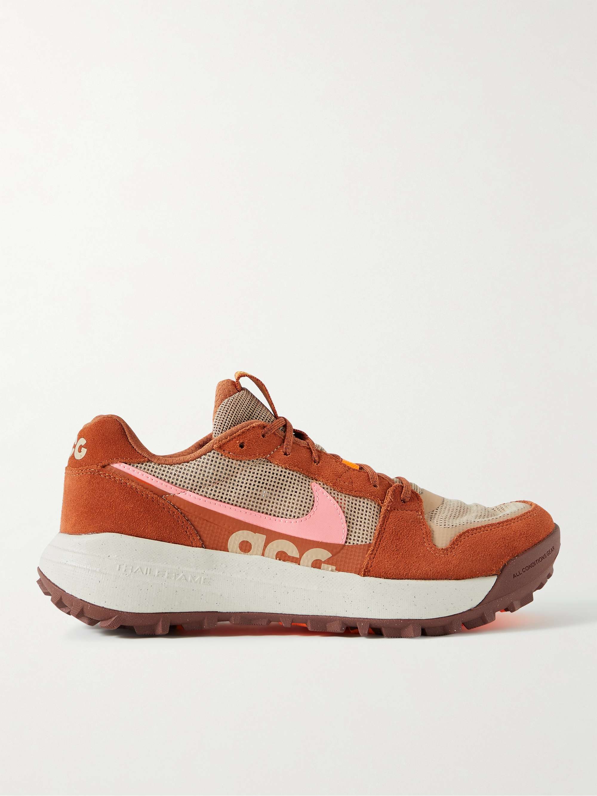 NIKE ACG Lowcate Leather-Trimmed Suede and Mesh Sneakers for Men