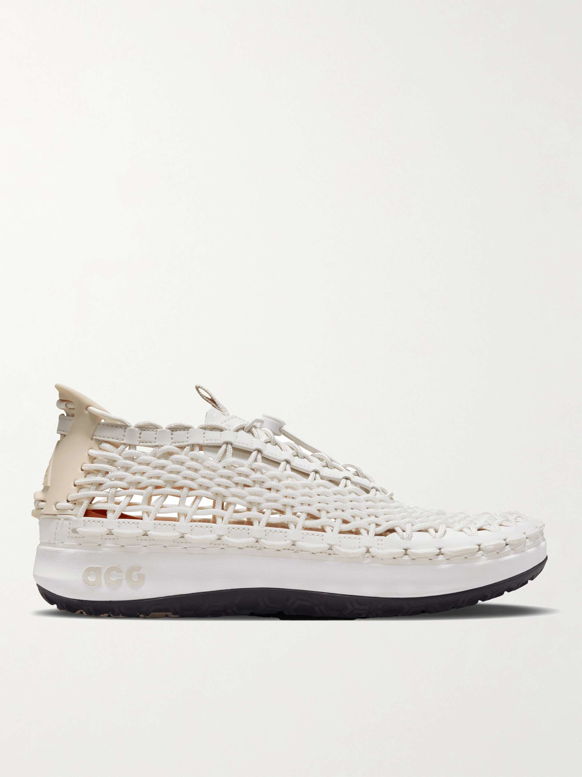 NIKE ACG Watercat+ Woven Leather and Rubber-Trimmed Woven Sneakers | MR PORTER