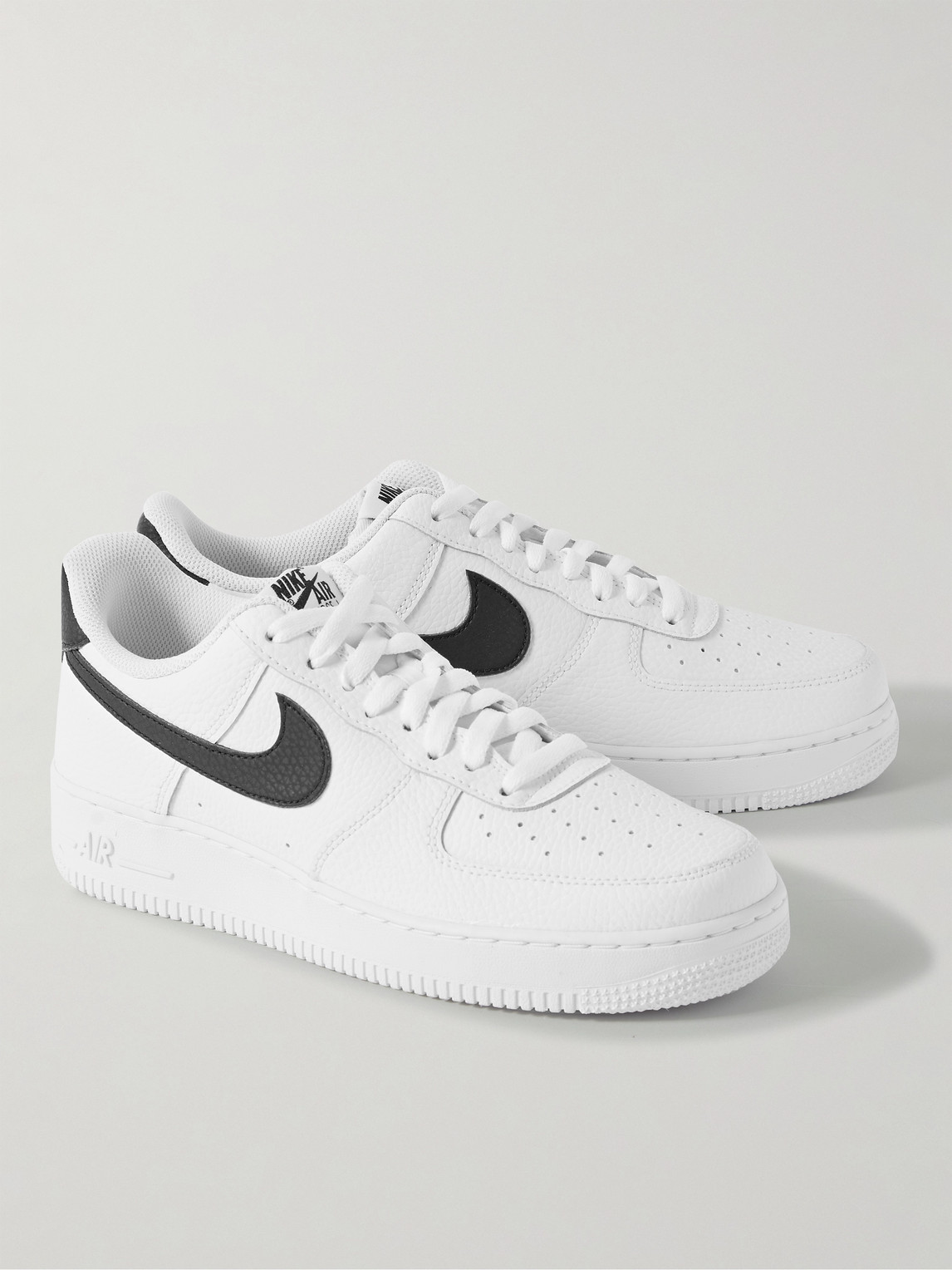 Shop Nike Air Force 1 '07 Full-grain Leather Sneakers In White