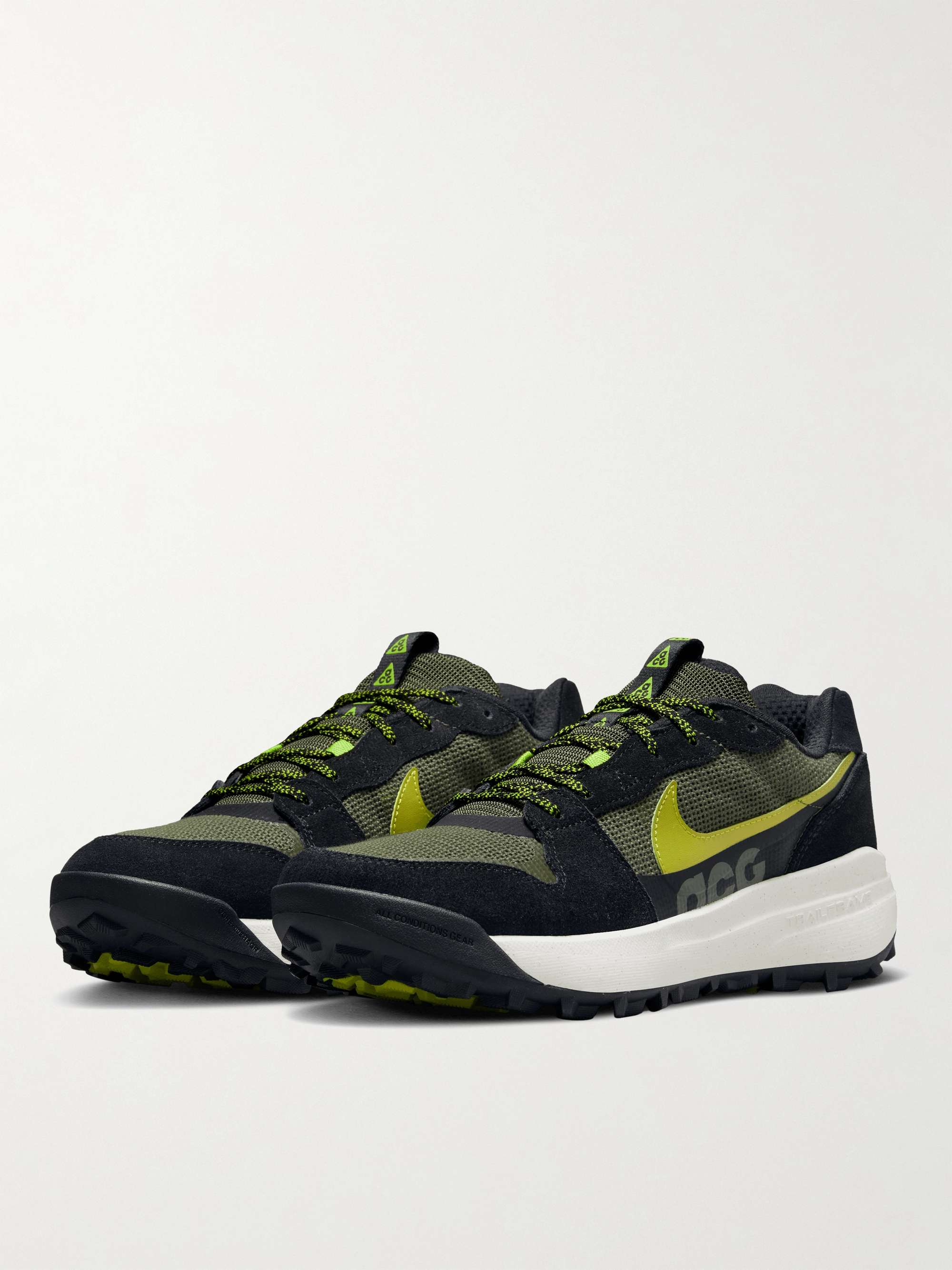 NIKE ACG Lowcate Leather-Trimmed Suede and Mesh Sneakers