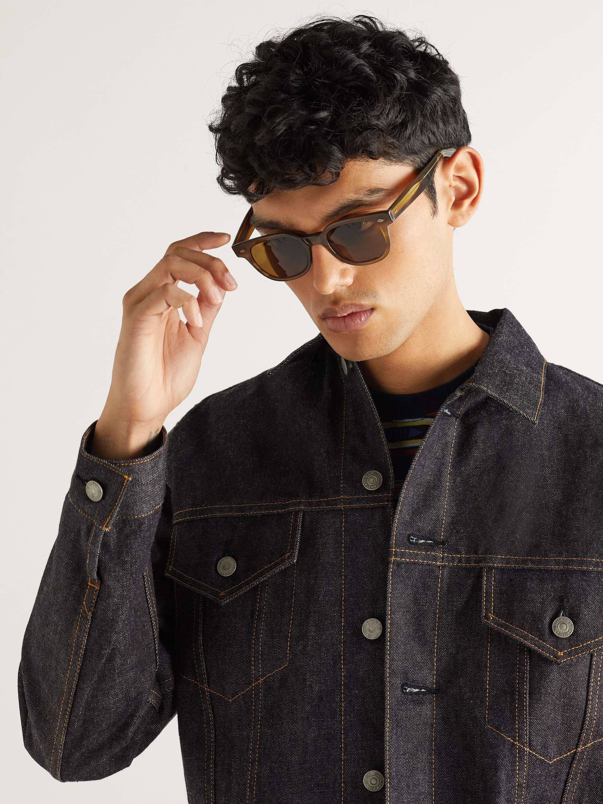 GARRETT LEIGHT CALIFORNIA OPTICAL Canter Round-Frame Tortoiseshell Acetate Sunglasses