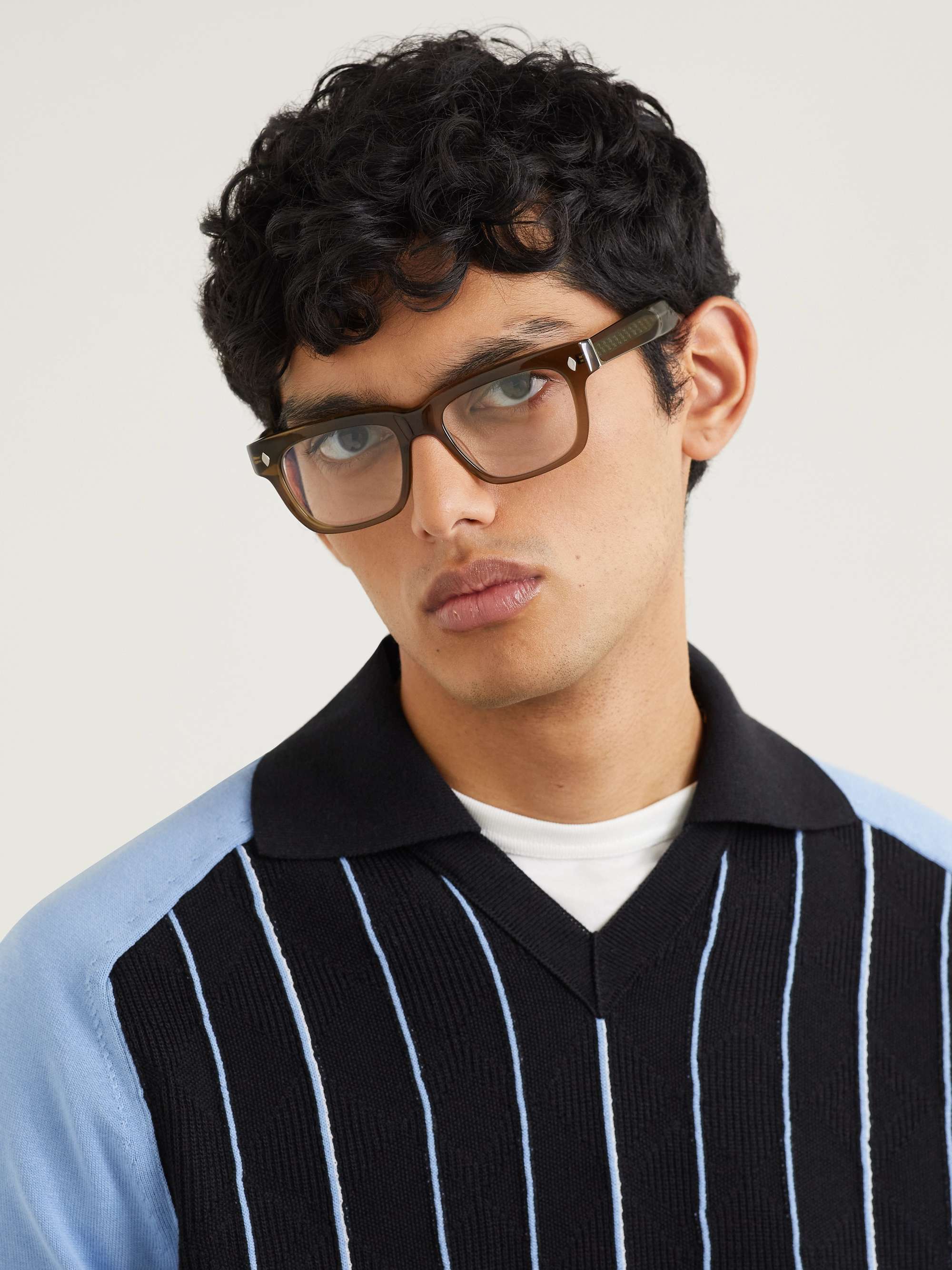 GARRETT LEIGHT CALIFORNIA OPTICAL + Officine Générale Square-Frame Tortoiseshell Acetate Optical Lenses