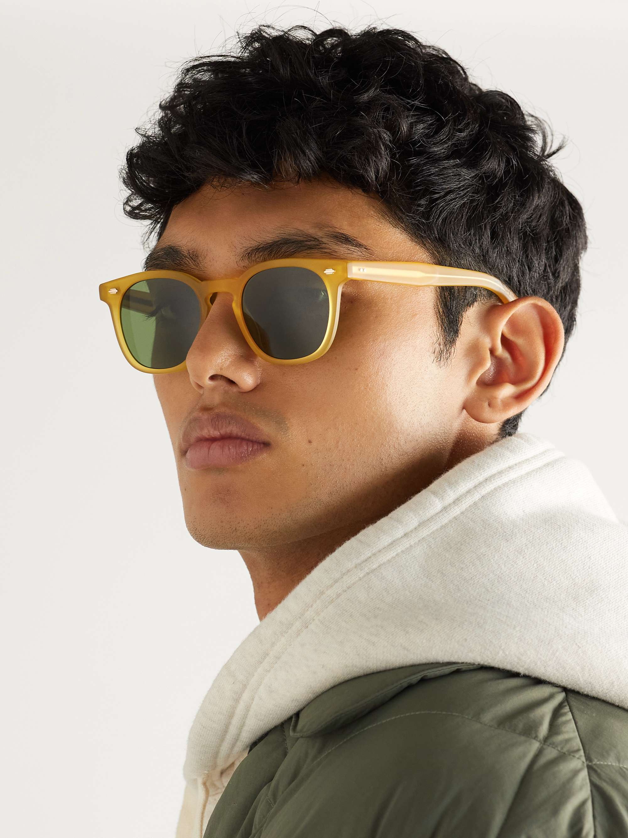 GARRETT LEIGHT CALIFORNIA OPTICAL Byrne Sun Round-Frame Tortoiseshell Acetate Sunglasses