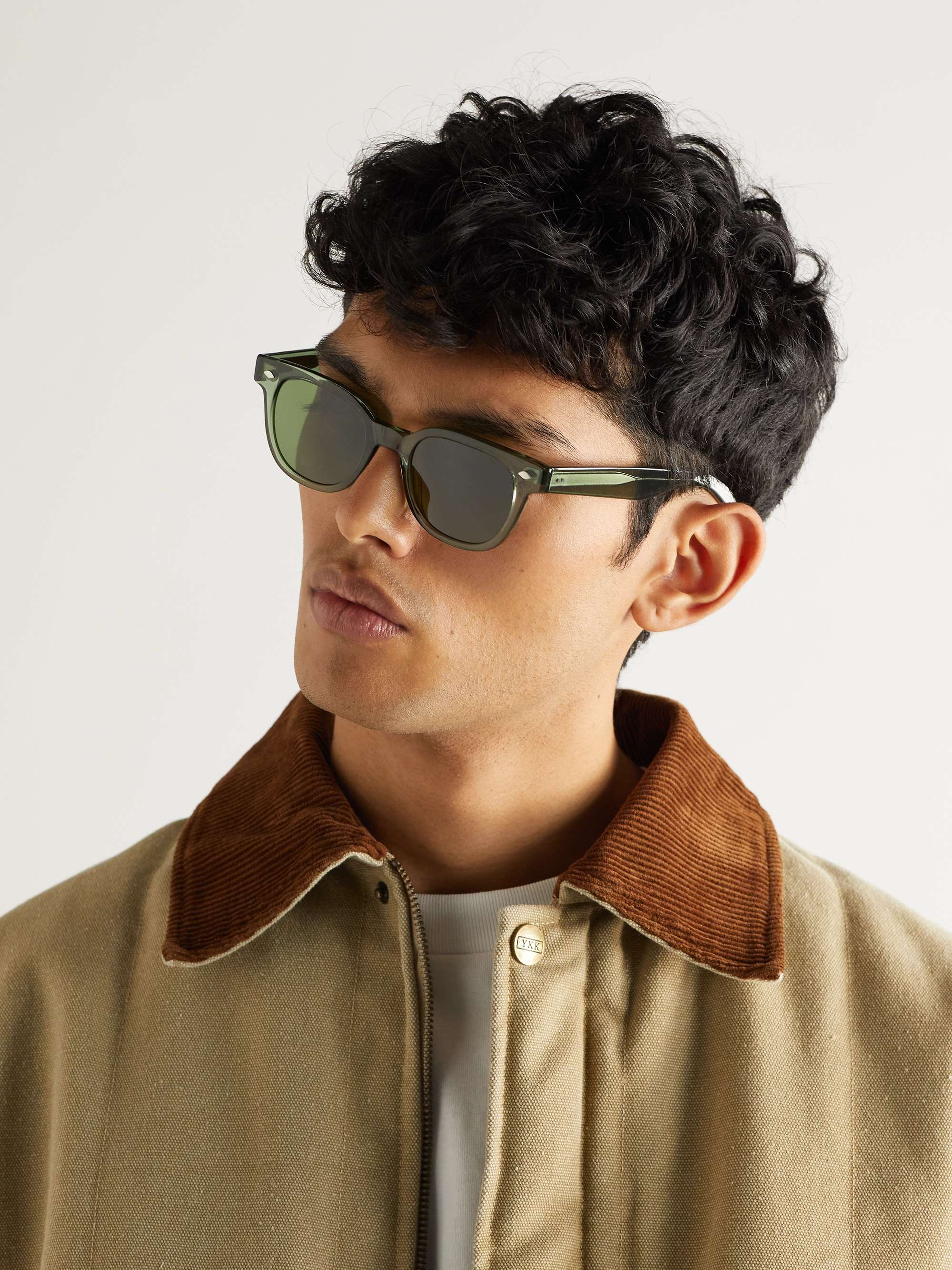 GARRETT LEIGHT CALIFORNIA OPTICAL Canter Round-Frame Tortoiseshell Acetate Sunglasses