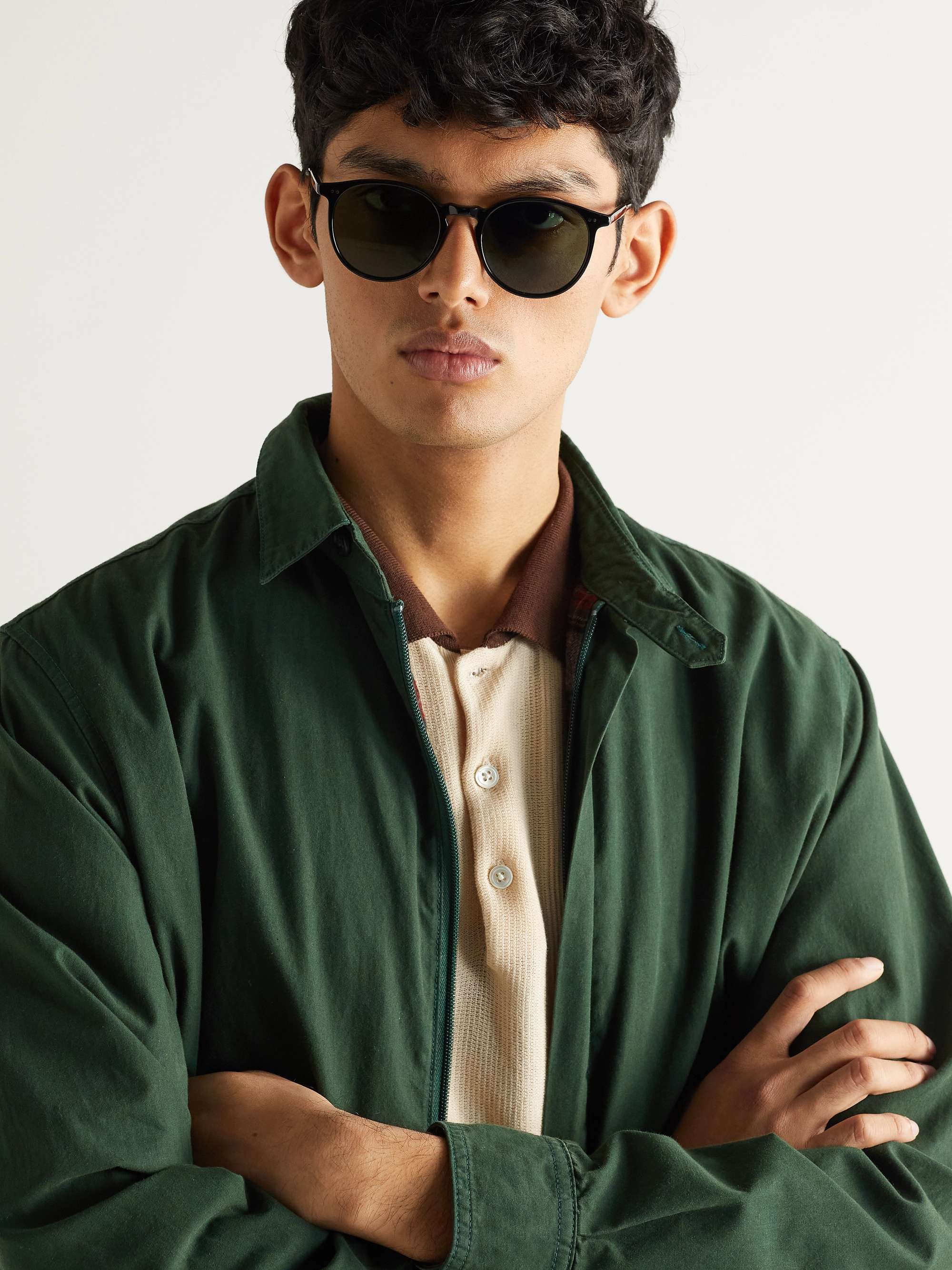 GARRETT LEIGHT CALIFORNIA OPTICAL Morningside Round-Frame Acetate Sunglasses