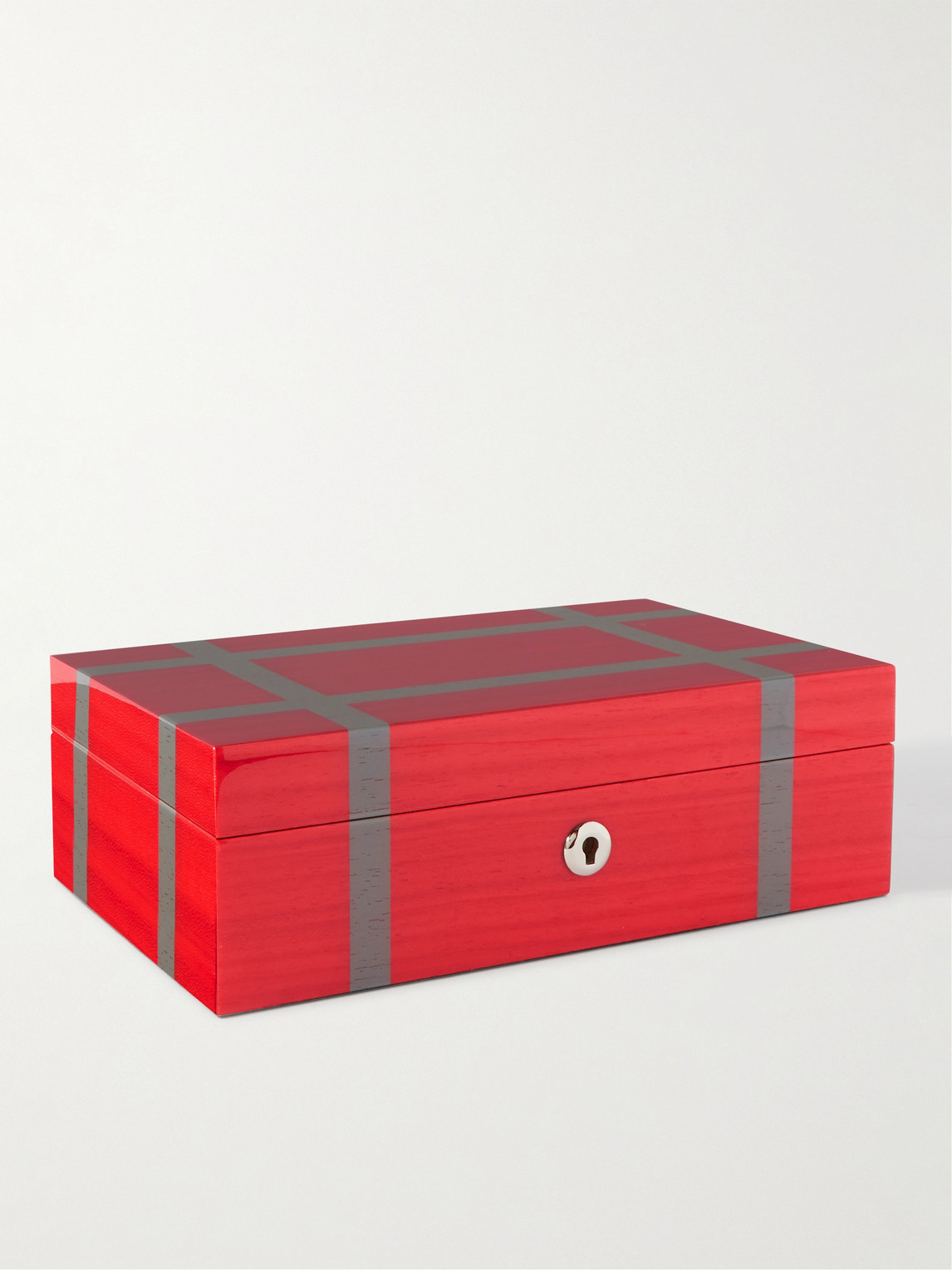 Rapport London Carnaby Lacquered Cedar Jewellery Box In Red