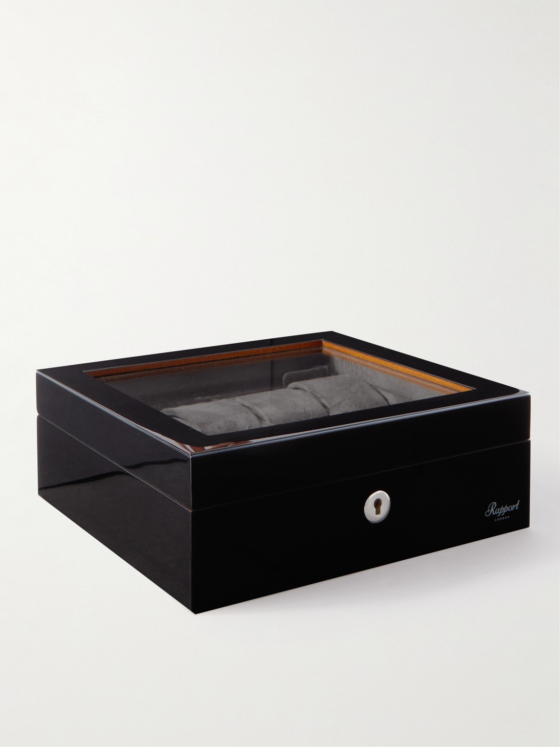 Rapport London Optic 8 Lacquered Cedar Watch Box In Black