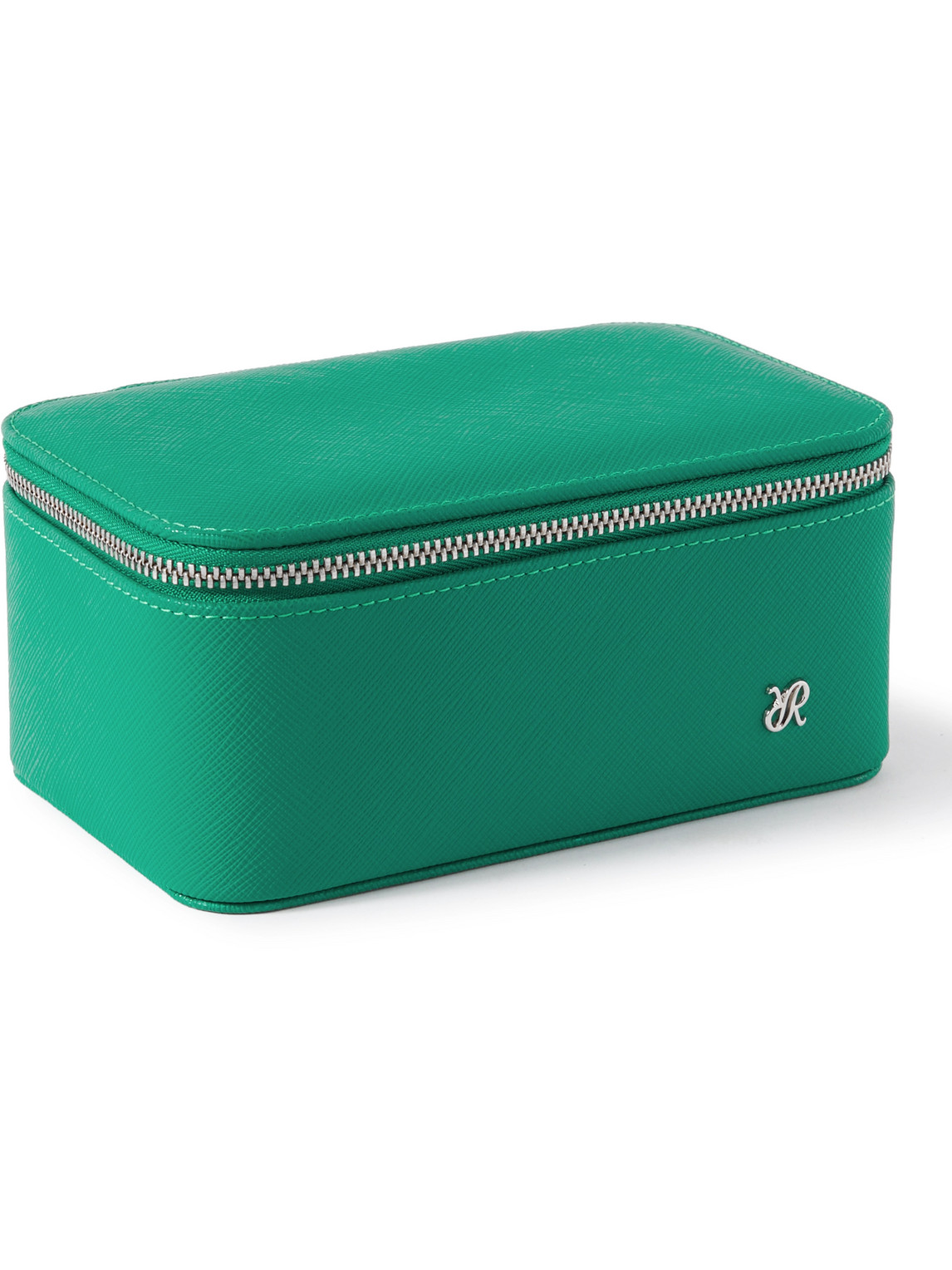 RAPPORT LONDON VIA RANGE ZIP-AROUND CROSS-GRAIN LEATHER WATCH BOX