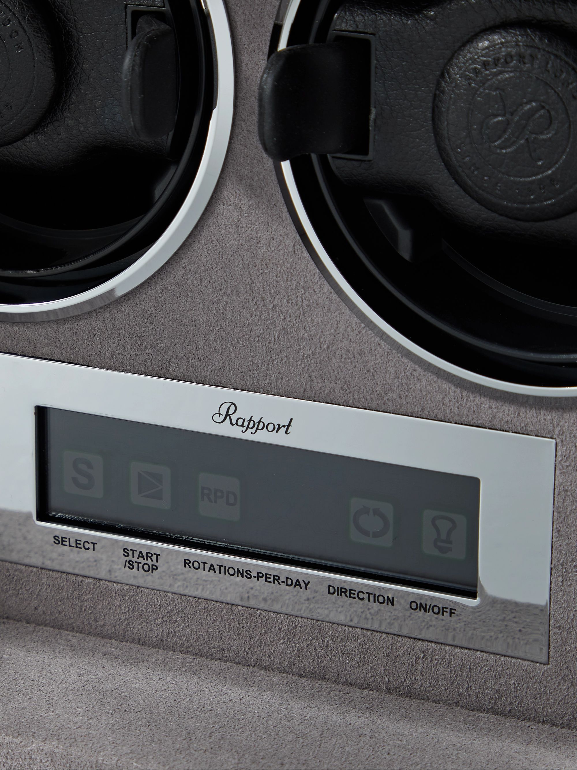 RAPPORT LONDON Quantum Duo Leather-Wrapped Cedar and Glass Watch Winder