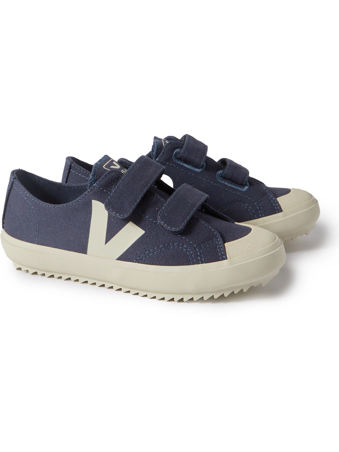Veja Ollie Rubber-trimmed Organic Cotton-canvas Sneakers In Blue