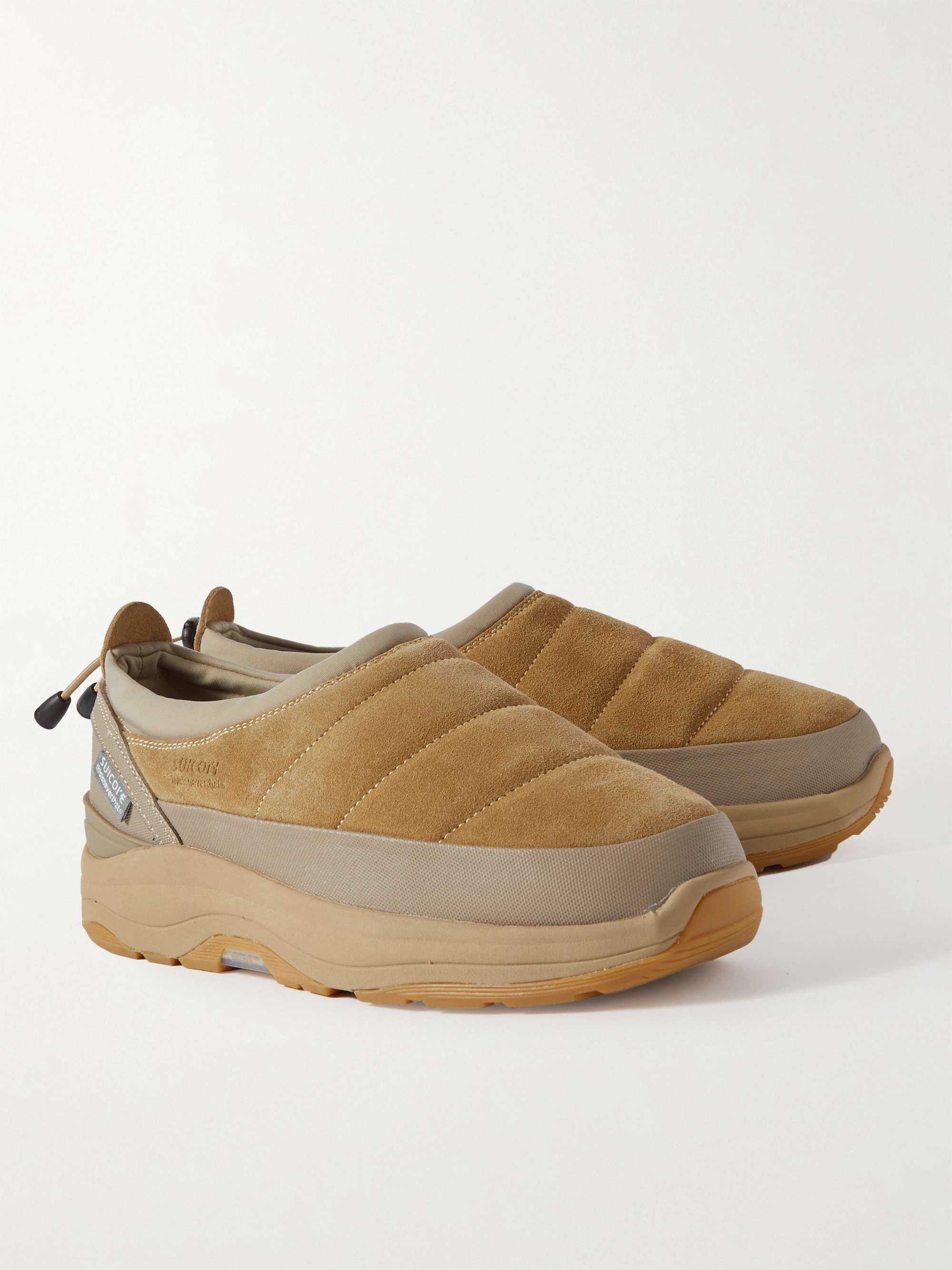SUICOKE + thisisneverthat® Shell-Trimmed Quilted Suede Slip-On Sneakers