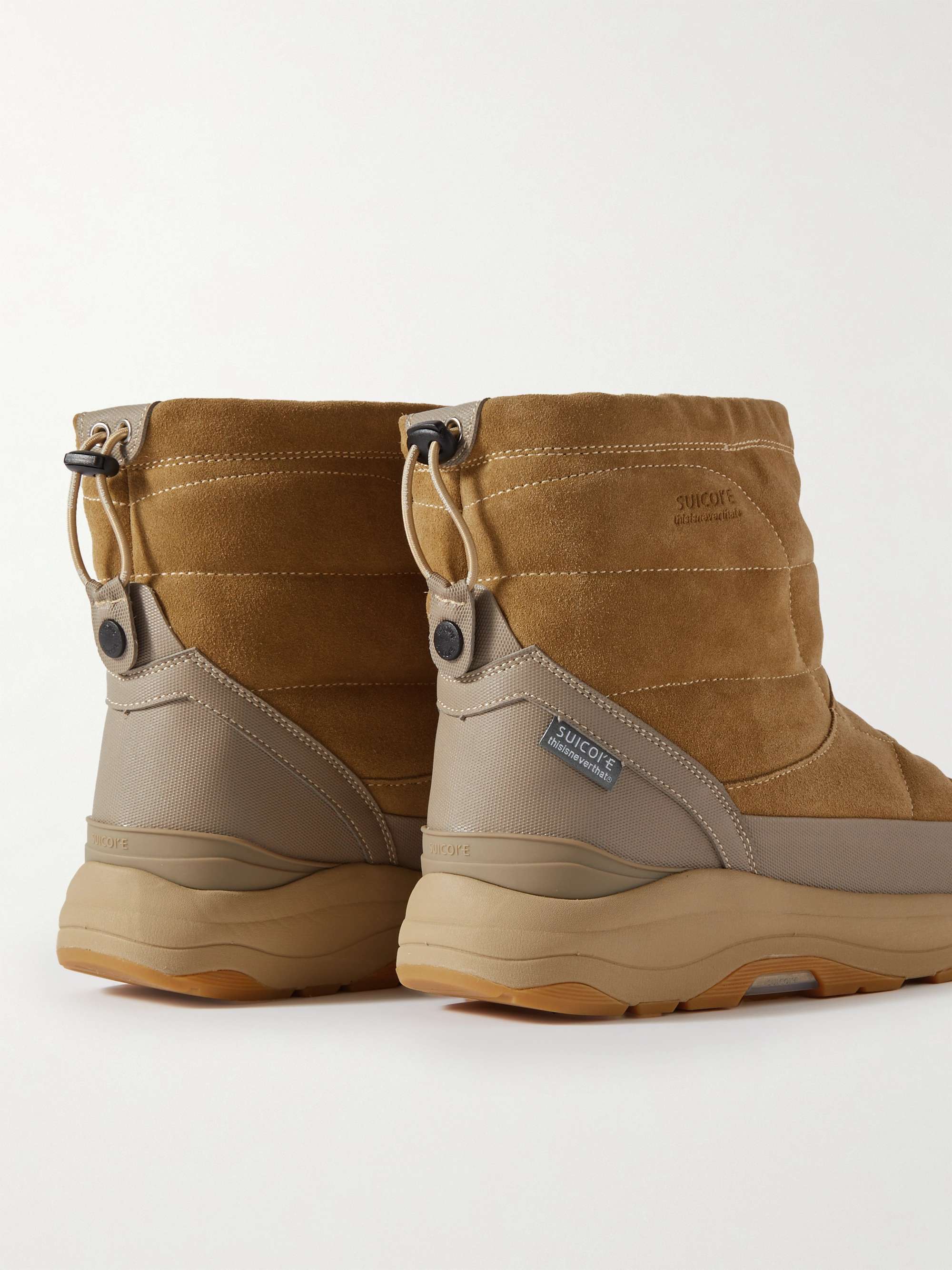 SUICOKE + thisisneverthat® Bower-abTNT Rubber-Trimmed Quilted Suede Boots