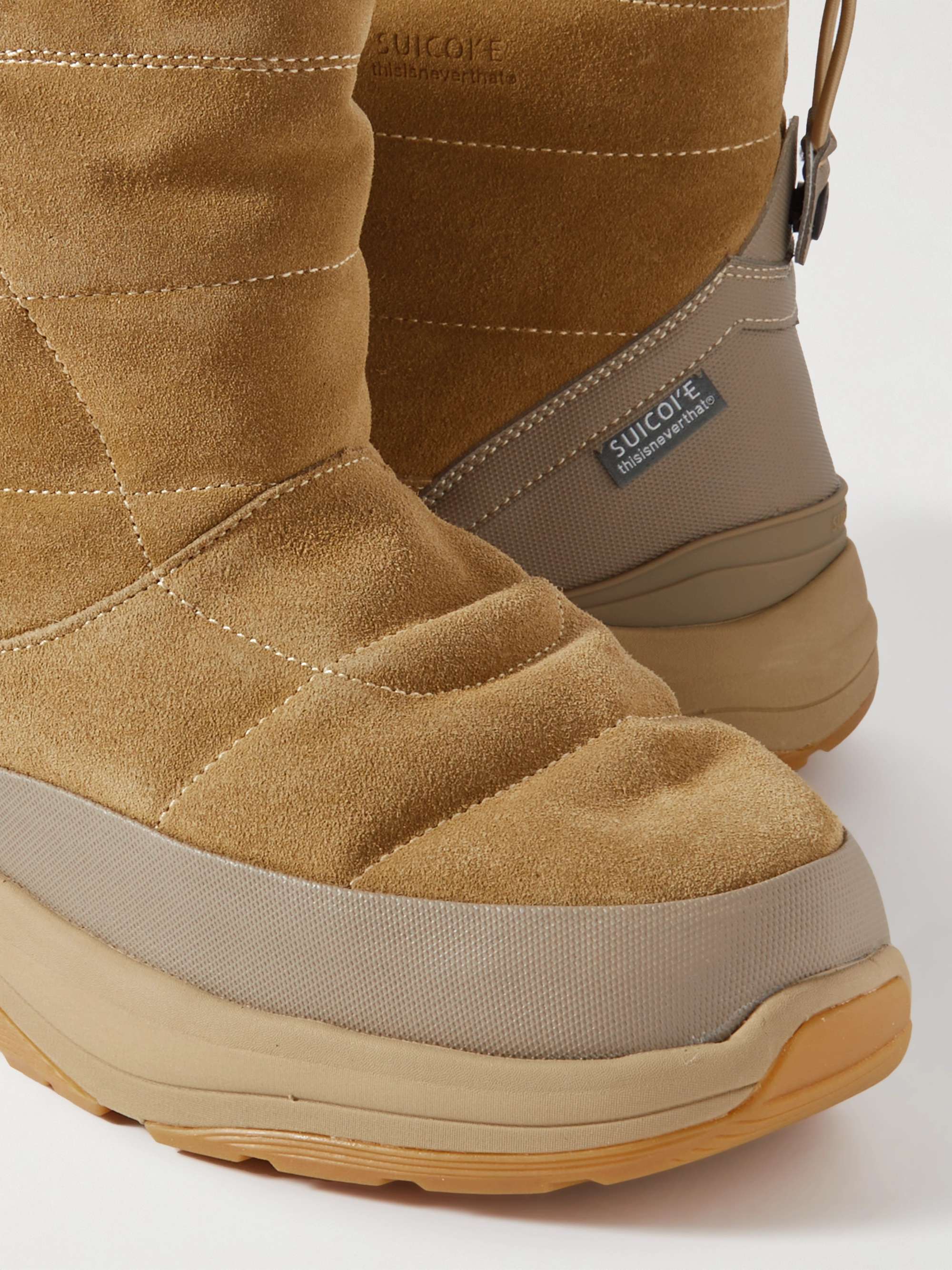 SUICOKE + thisisneverthat® Bower-abTNT Rubber-Trimmed Quilted Suede Boots