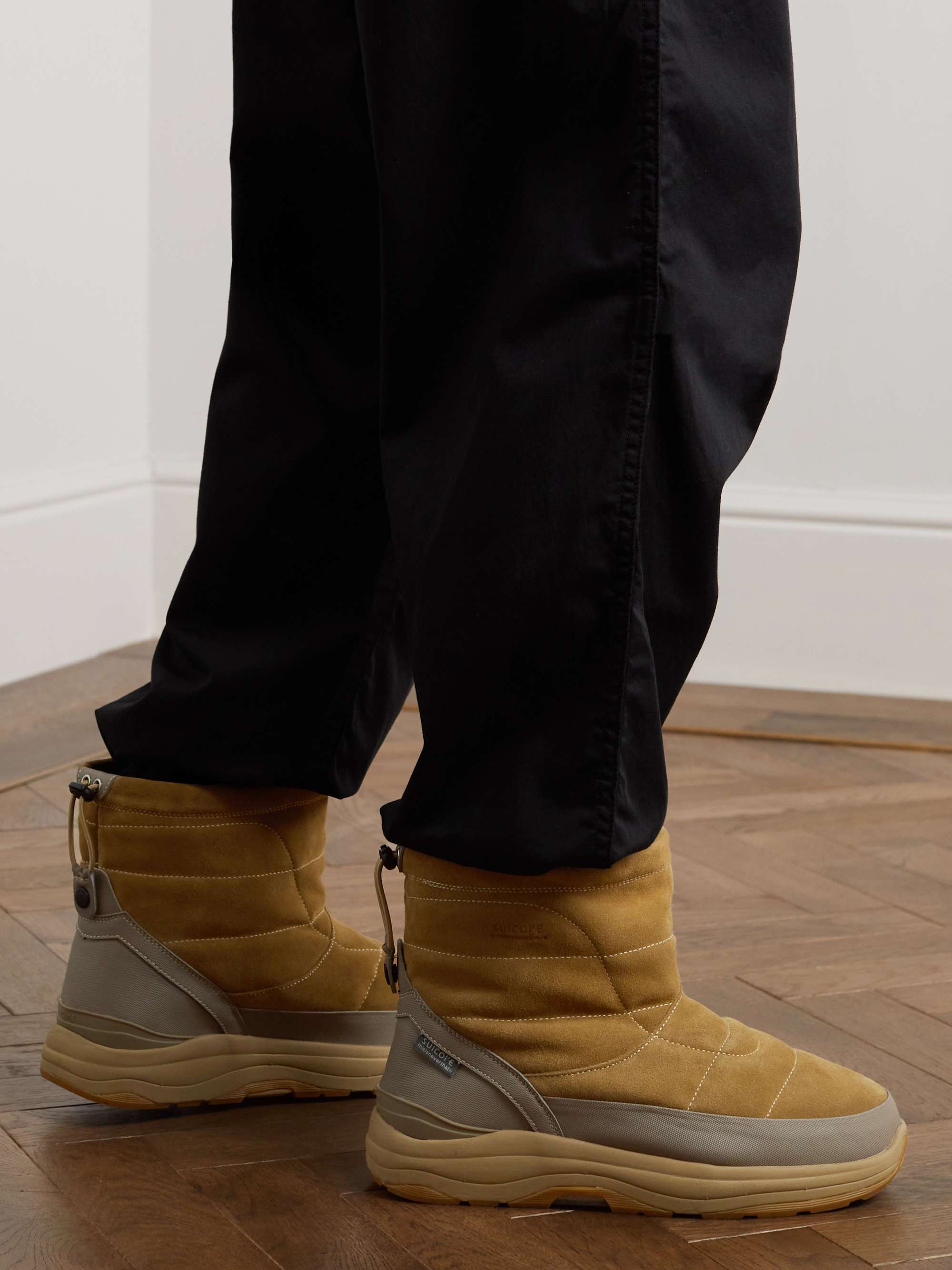 SUICOKE + thisisneverthat® Bower-abTNT Rubber-Trimmed Quilted Suede Boots