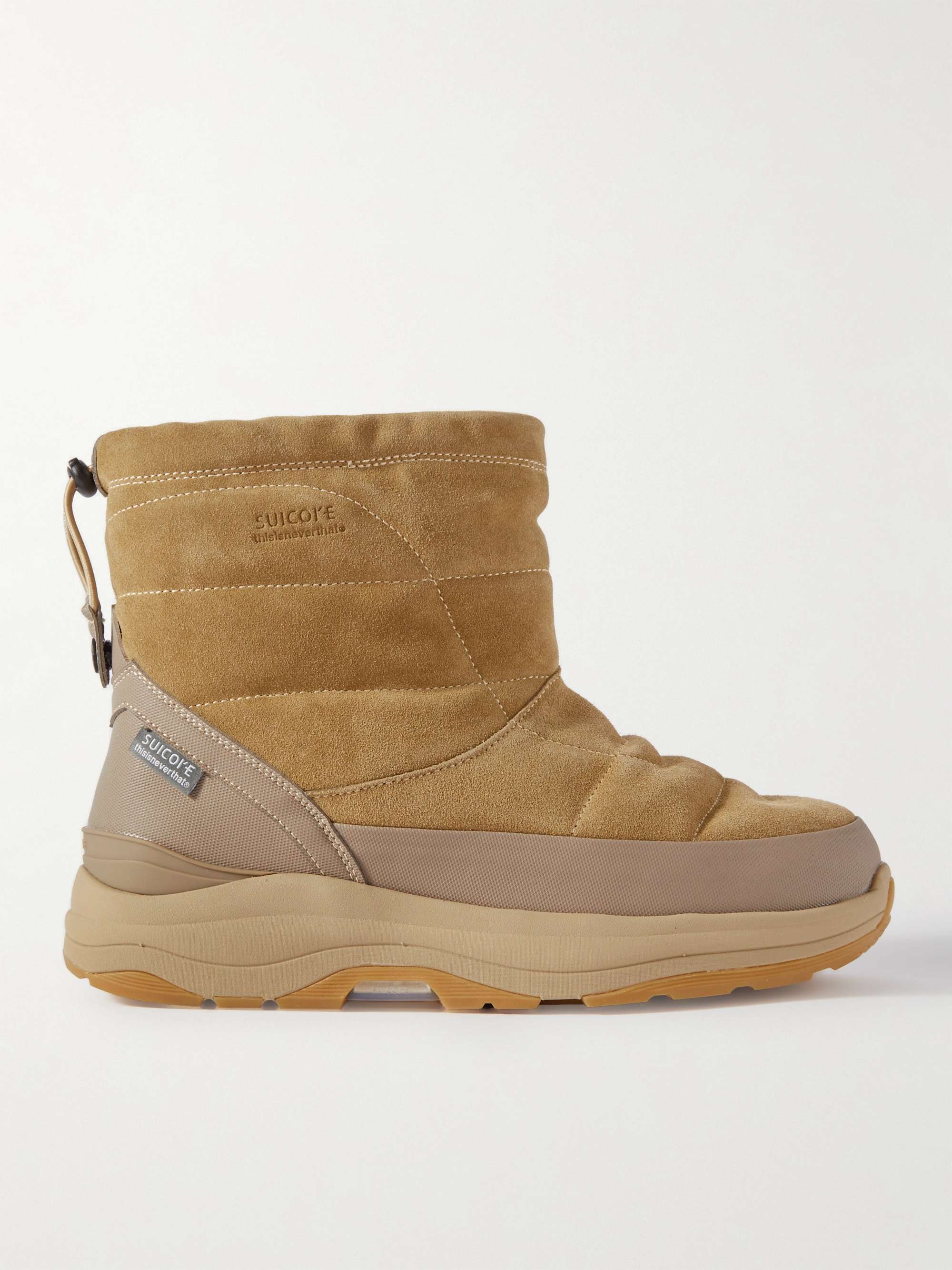 SUICOKE + thisisneverthat® Bower-abTNT Rubber-Trimmed Quilted Suede Boots