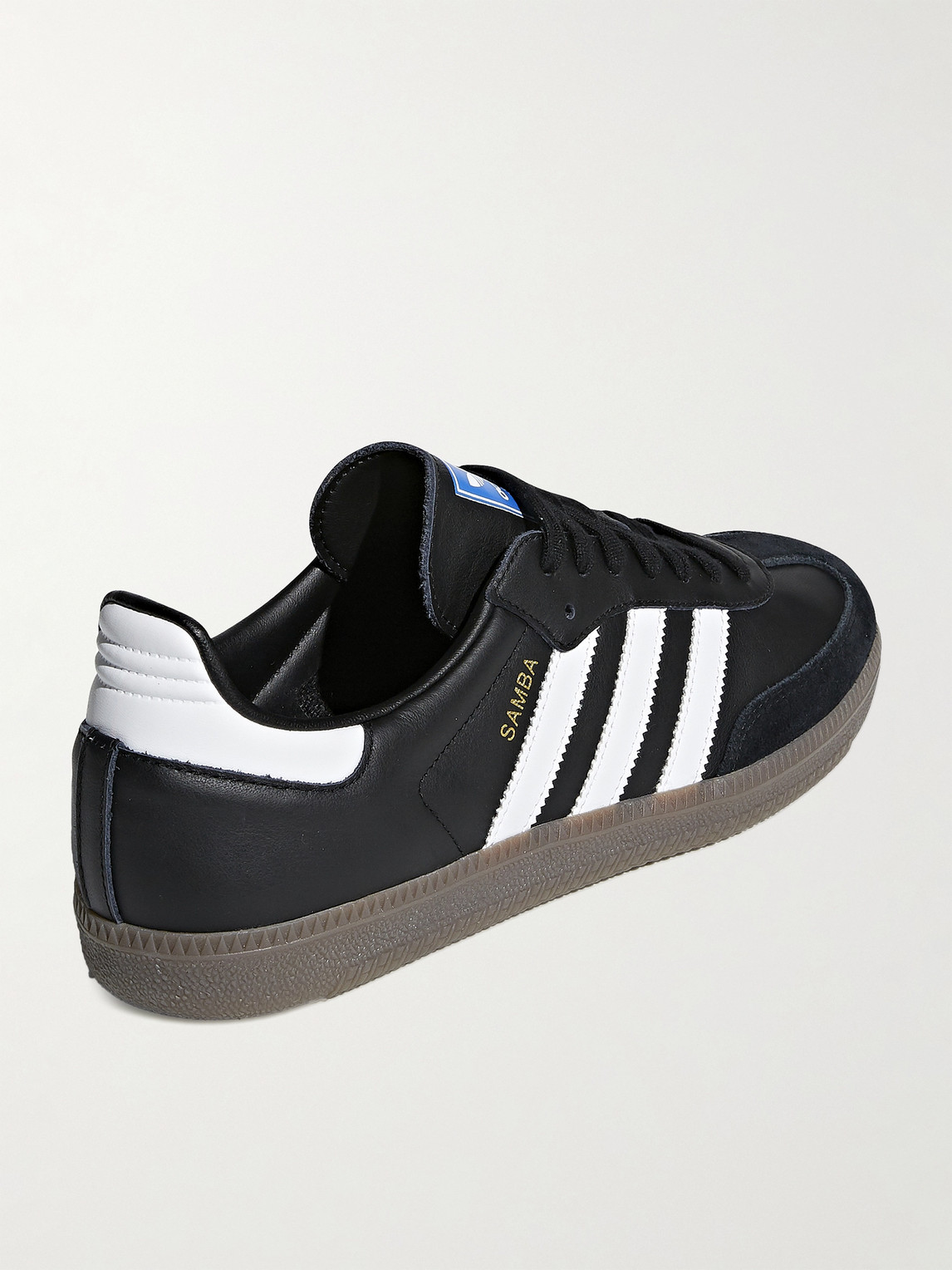 Shop Adidas Originals Samba Og Suede-trimmed Leather Sneakers In Black