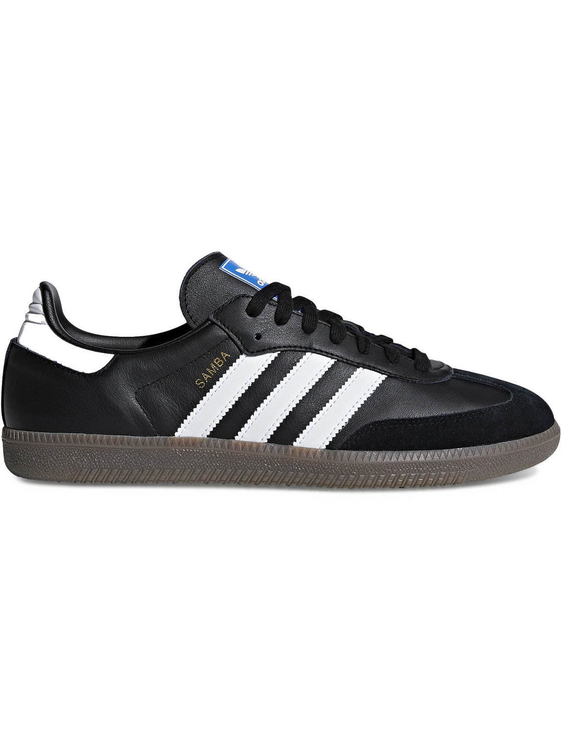 Shop Adidas Originals Samba Og Suede-trimmed Leather Sneakers In Black