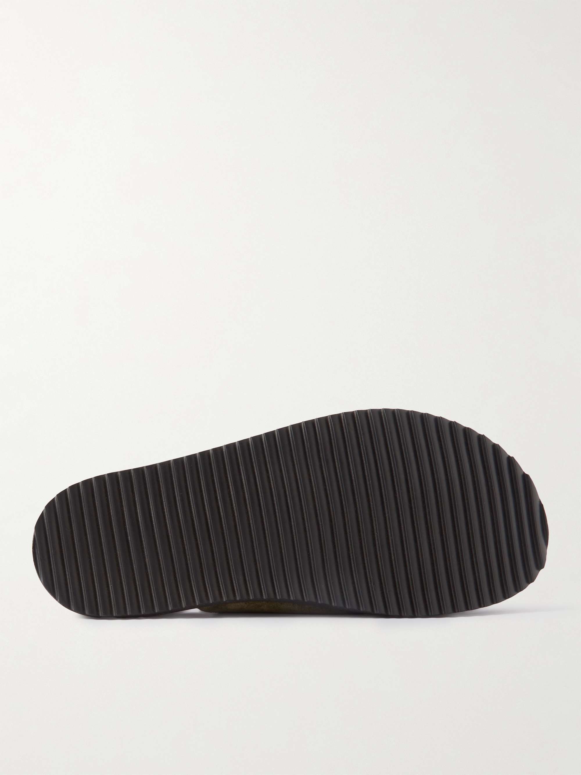 MR P. David Rubber-Trimmed Suede Mules