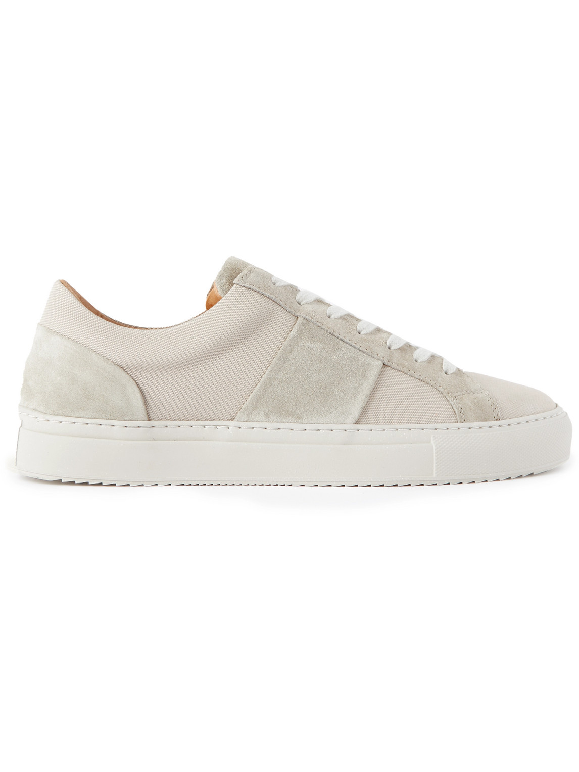 Mr P Suede-trimmed Canvas Sneakers In Neutrals