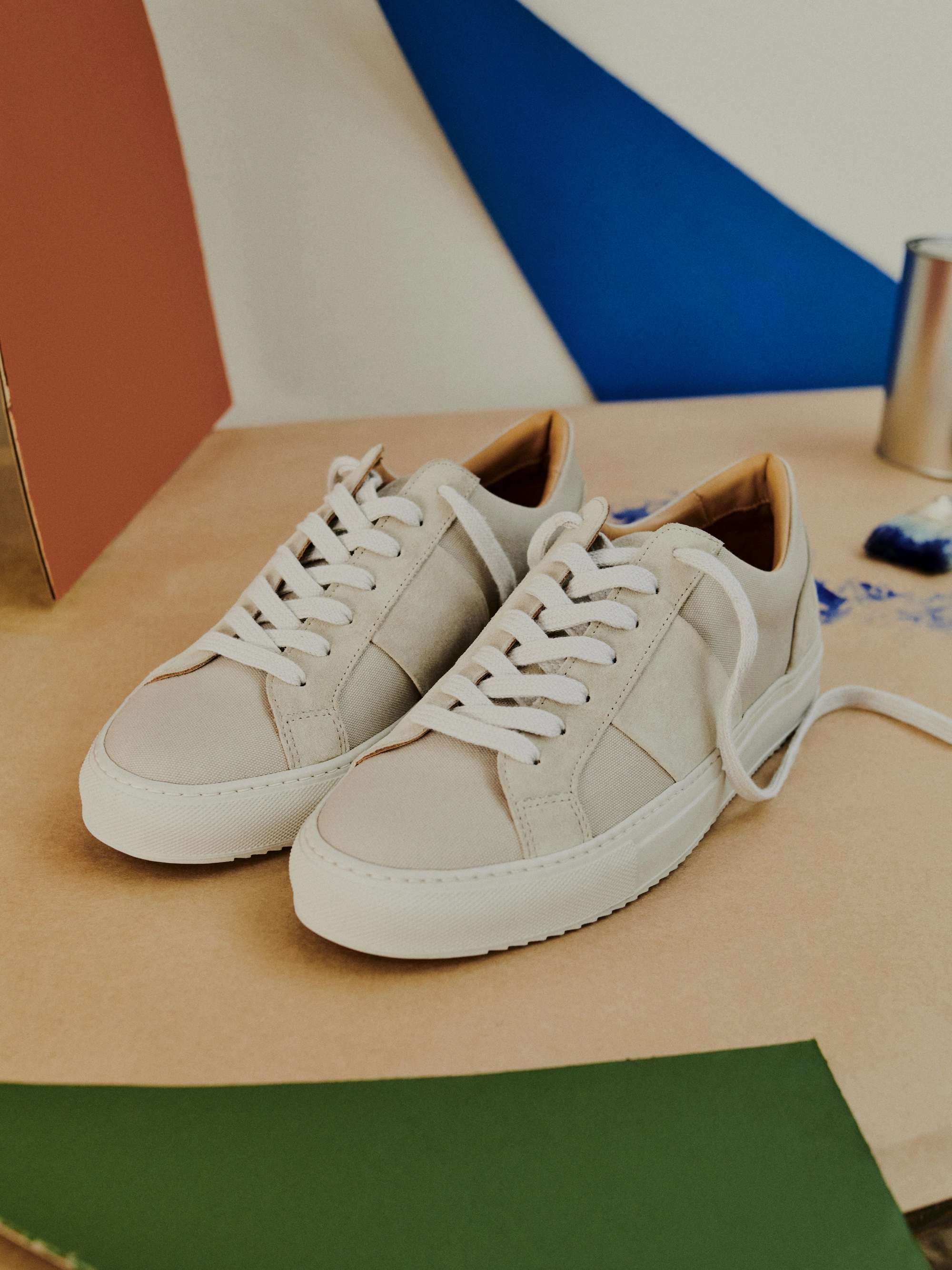 MR P. Suede-Trimmed Canvas Sneakers
