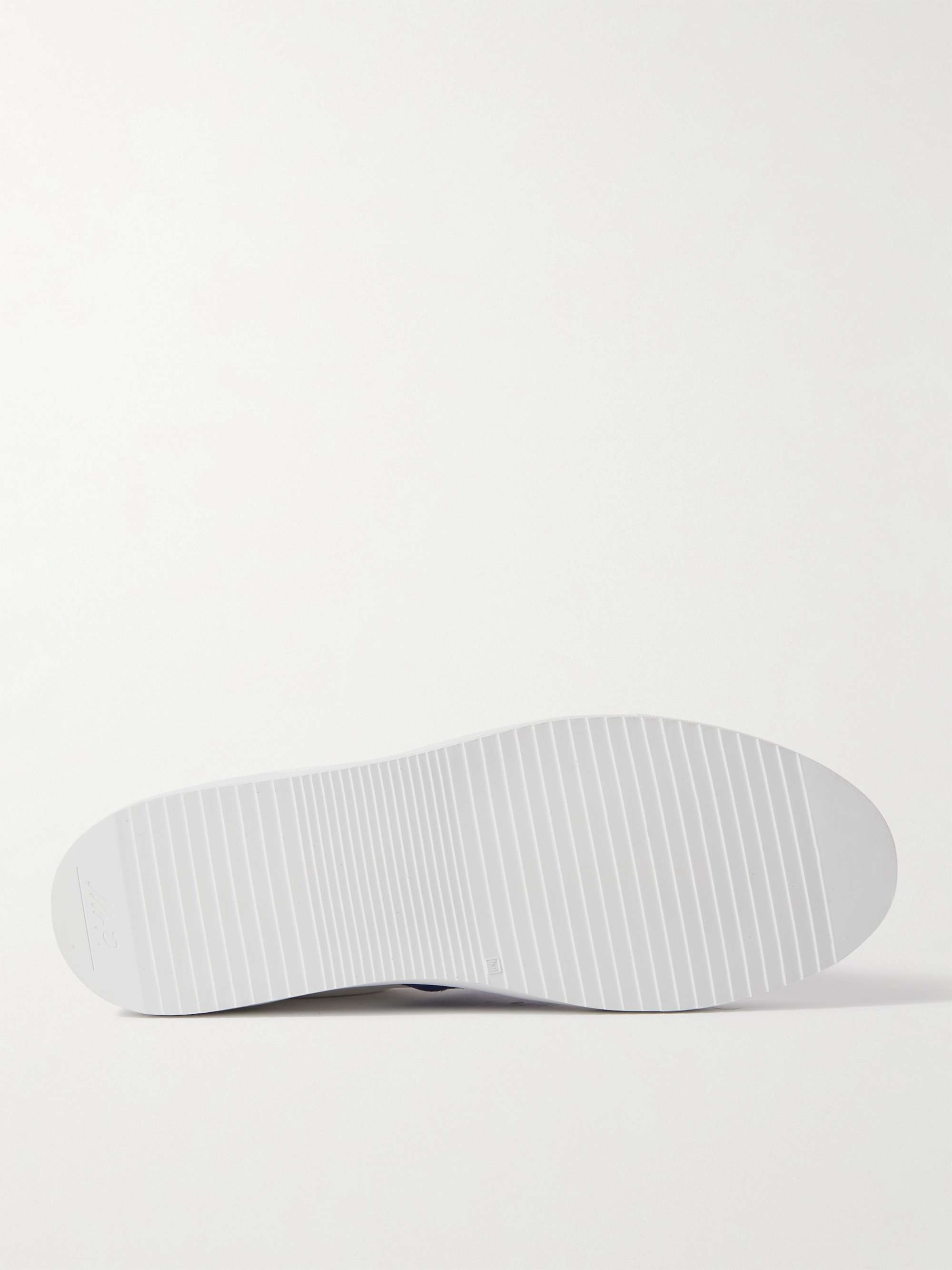 MR P. Larry Pebble-Grain Leather and Suede Sneakers