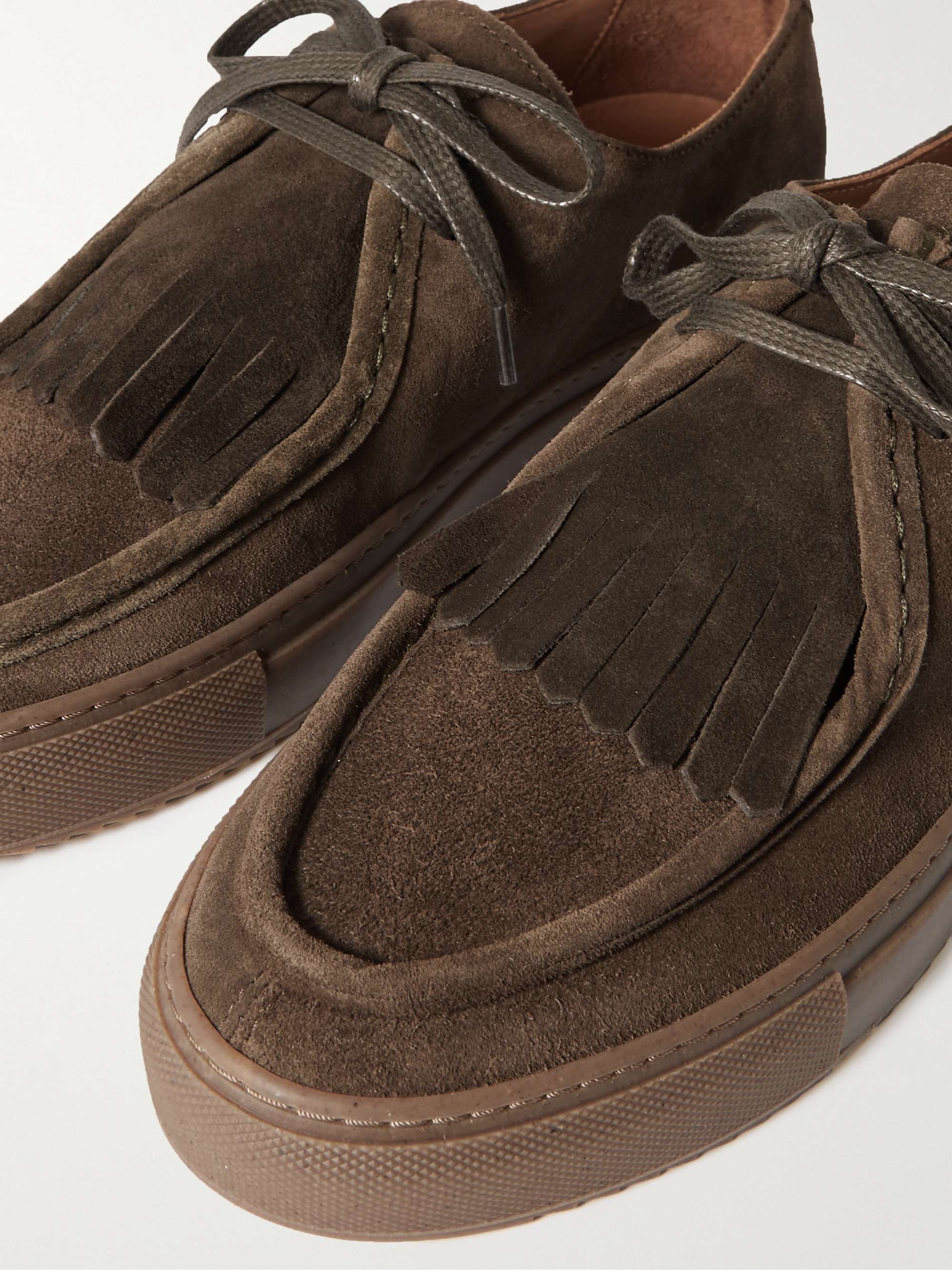 MR P. Detachable Fringed Regenerated Suede by evolo® Derby Shoes