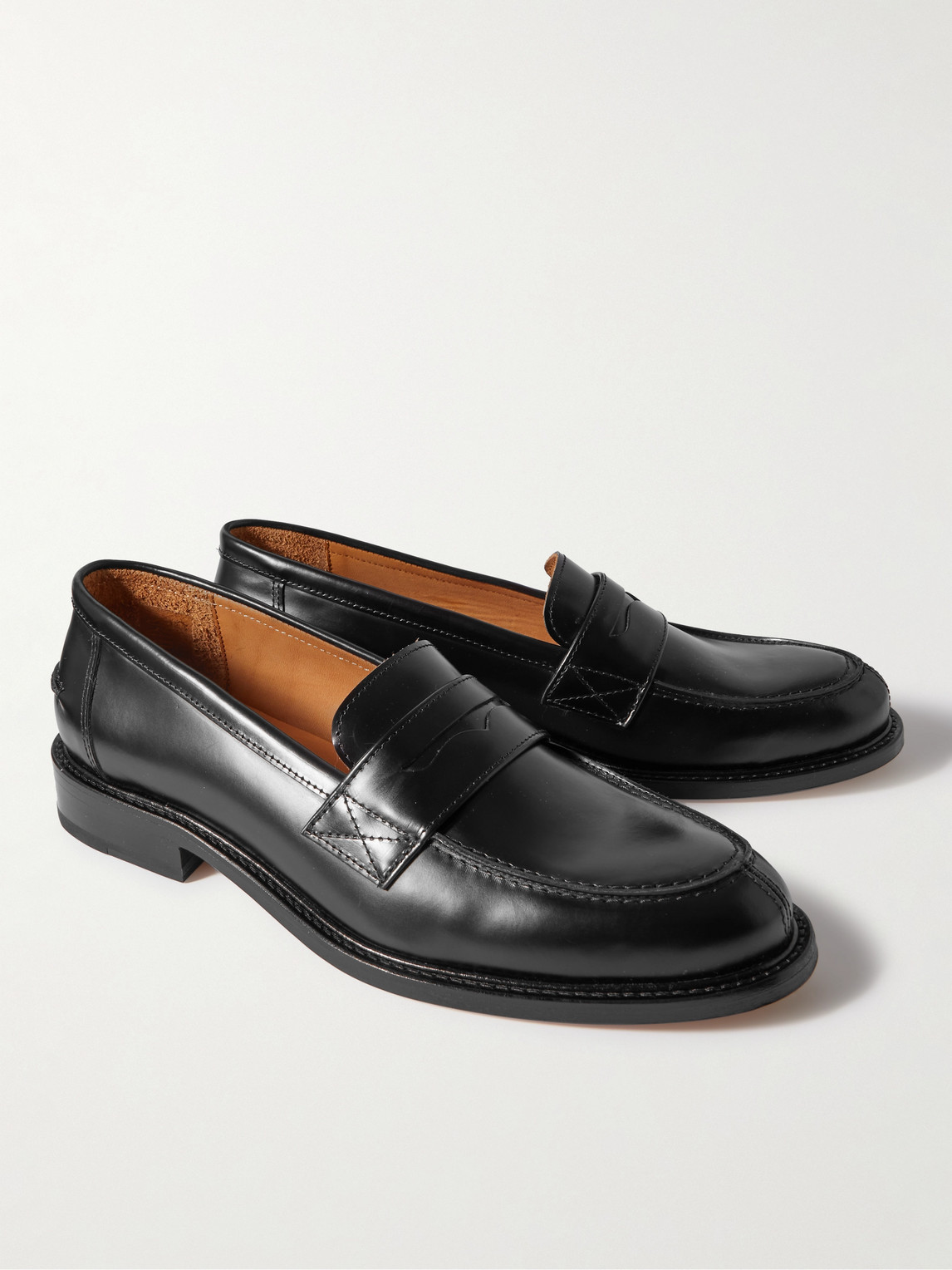 Shop Mr P Scott Low-cut Leather Loafers In Black