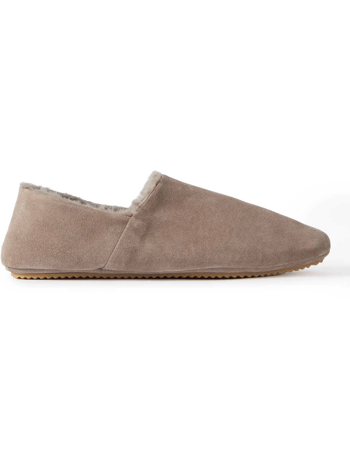 Babouche Shearling-Lined Suede Slippers