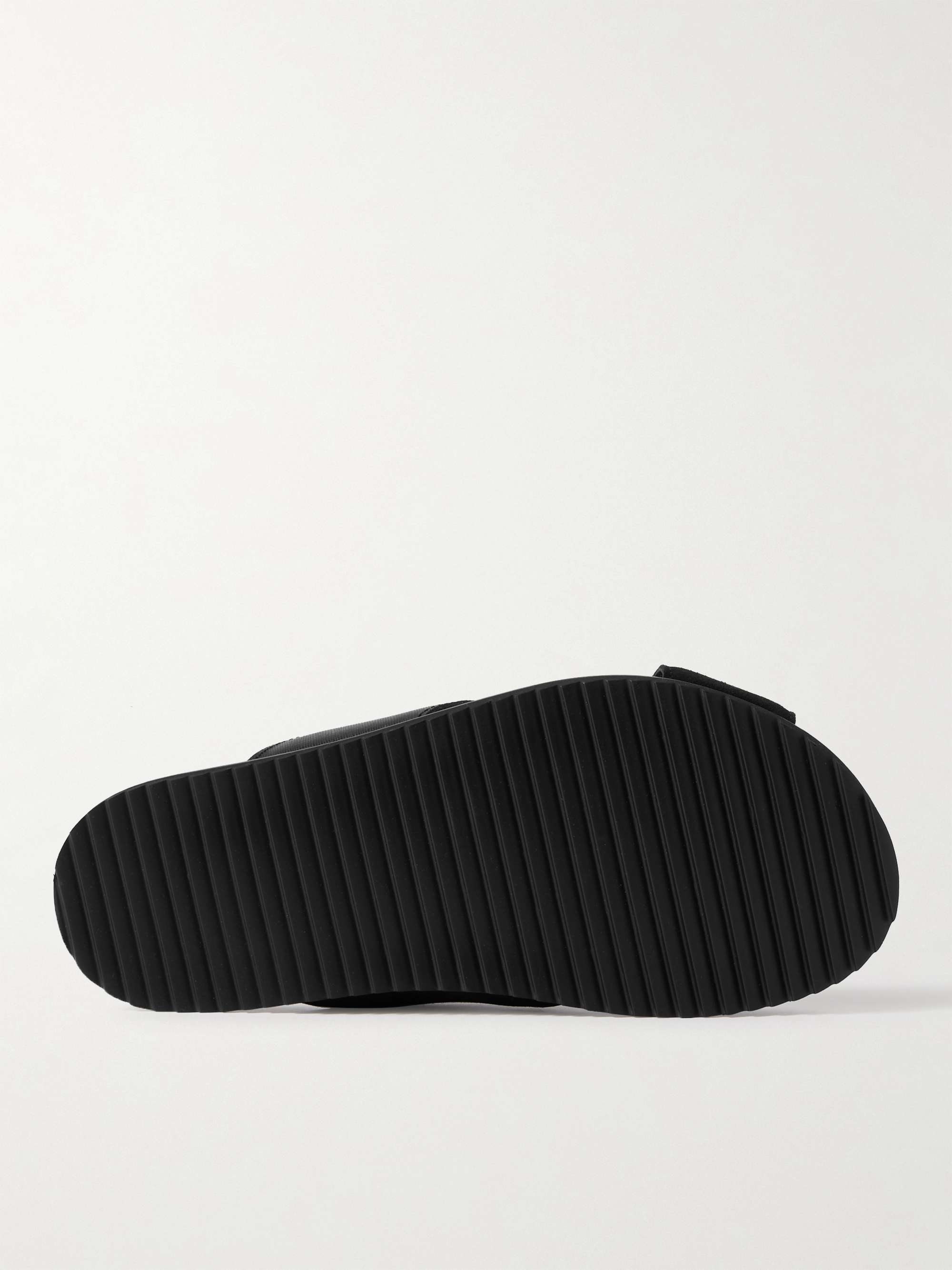 MR P. David Cross-Grain Leather and Suede Sandals