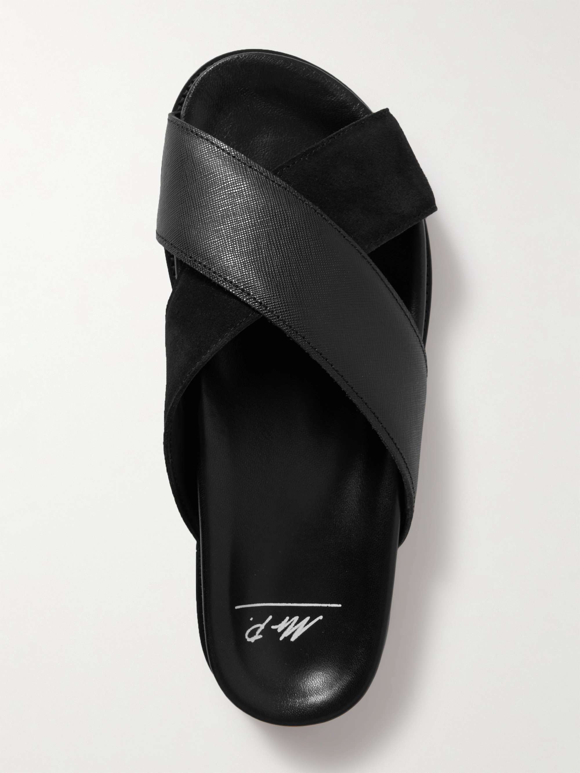 MR P. David Cross-Grain Leather and Suede Sandals for Men | MR PORTER