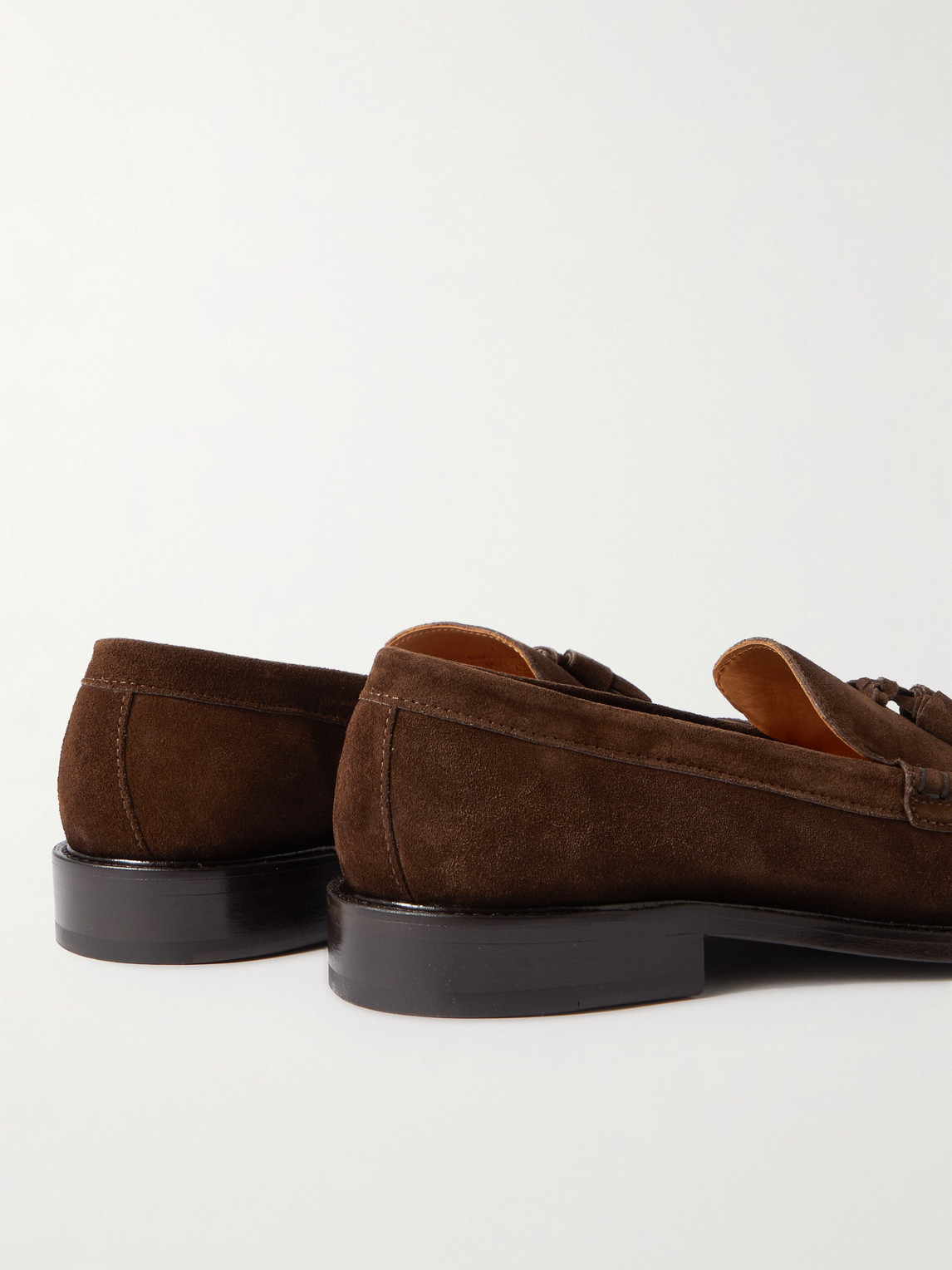 Shop Mr P Tasseled Regenerated Suede By Evolo® Loafers In Brown