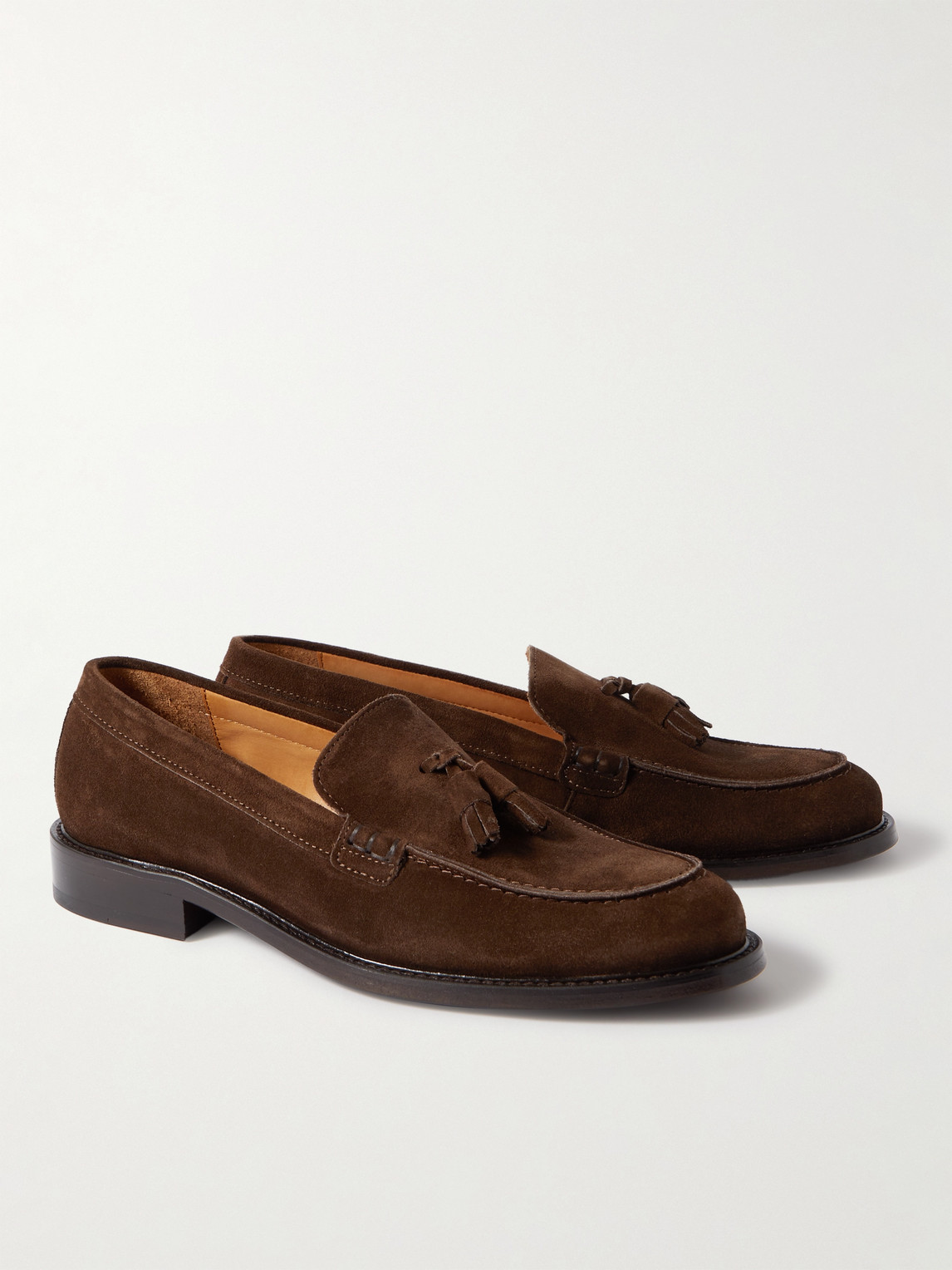 Shop Mr P Tasseled Regenerated Suede By Evolo® Loafers In Brown