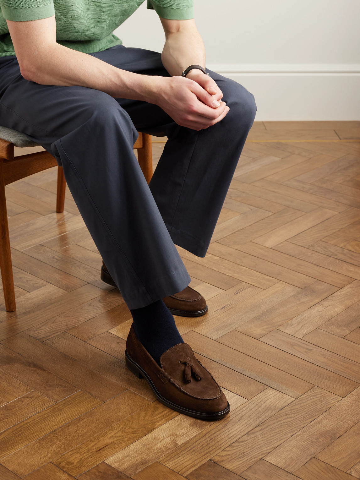 Shop Mr P Tasseled Regenerated Suede By Evolo® Loafers In Brown