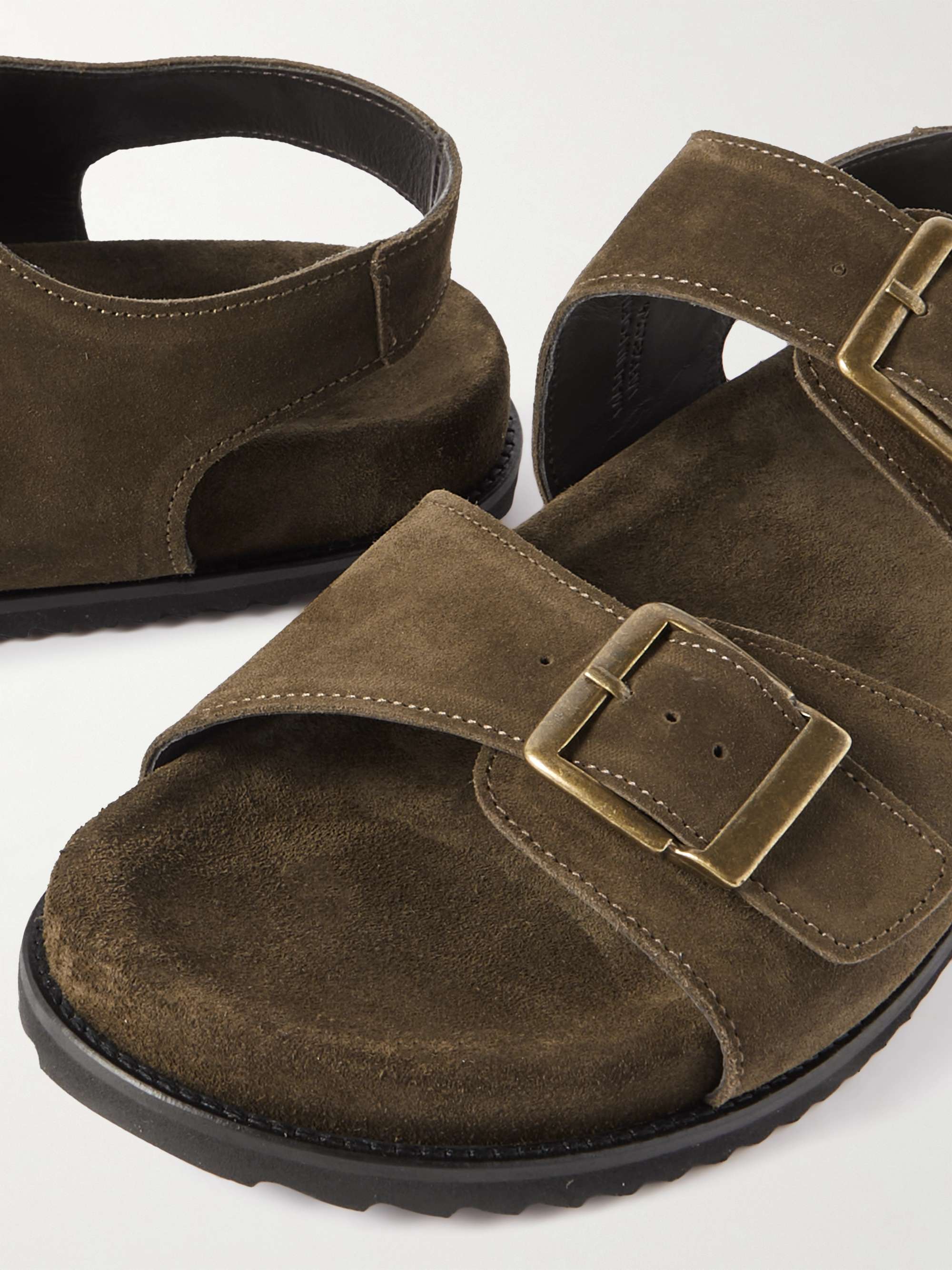 MR P. David Buckled Regenerated Suede by evolo® Sandals