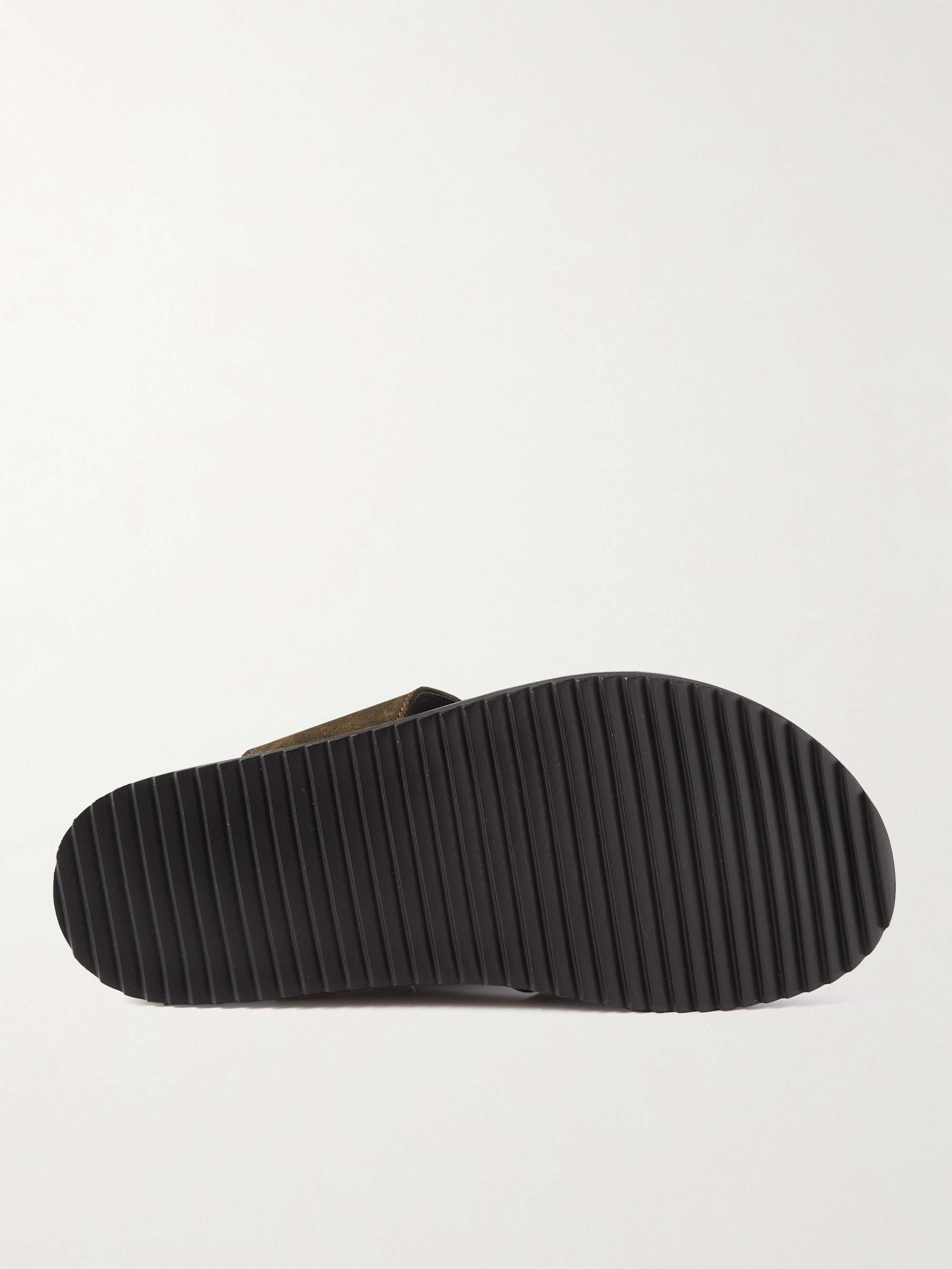 MR P. David Buckled Regenerated Suede by evolo® Sandals