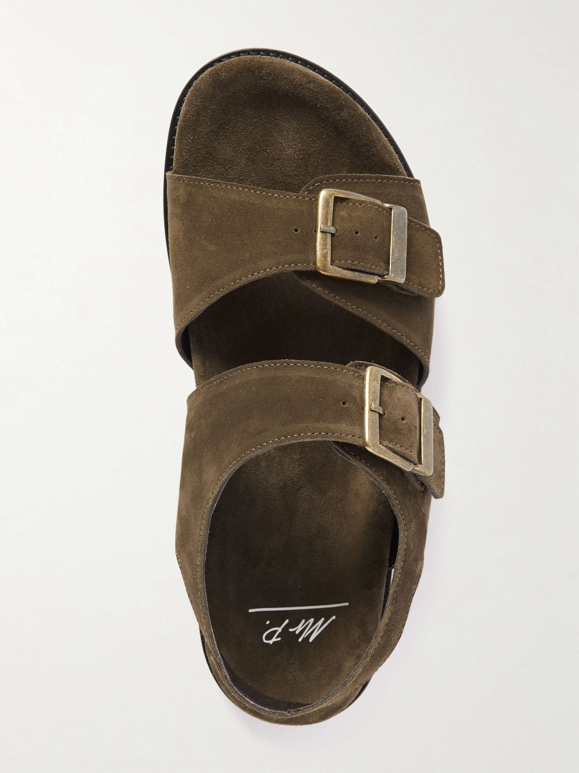 MR P. David Buckled Regenerated Suede by evolo® Sandals