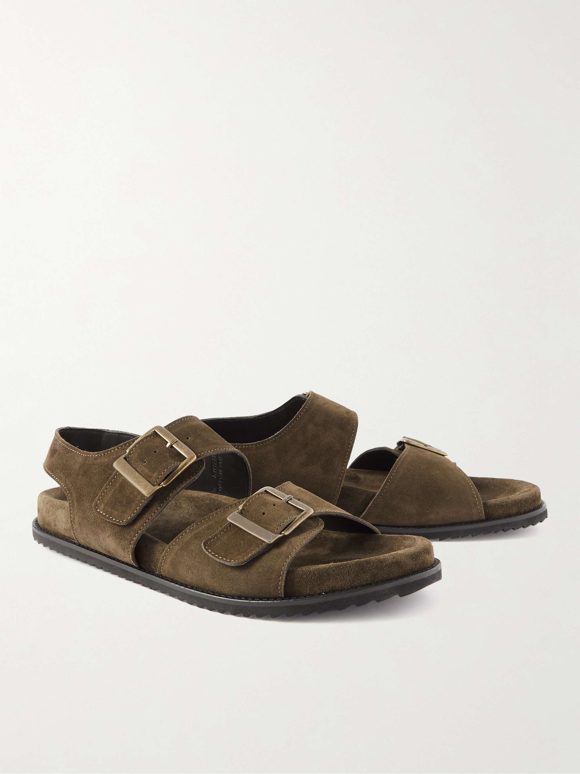 MR P. David Buckled Regenerated Suede by evolo® Sandals