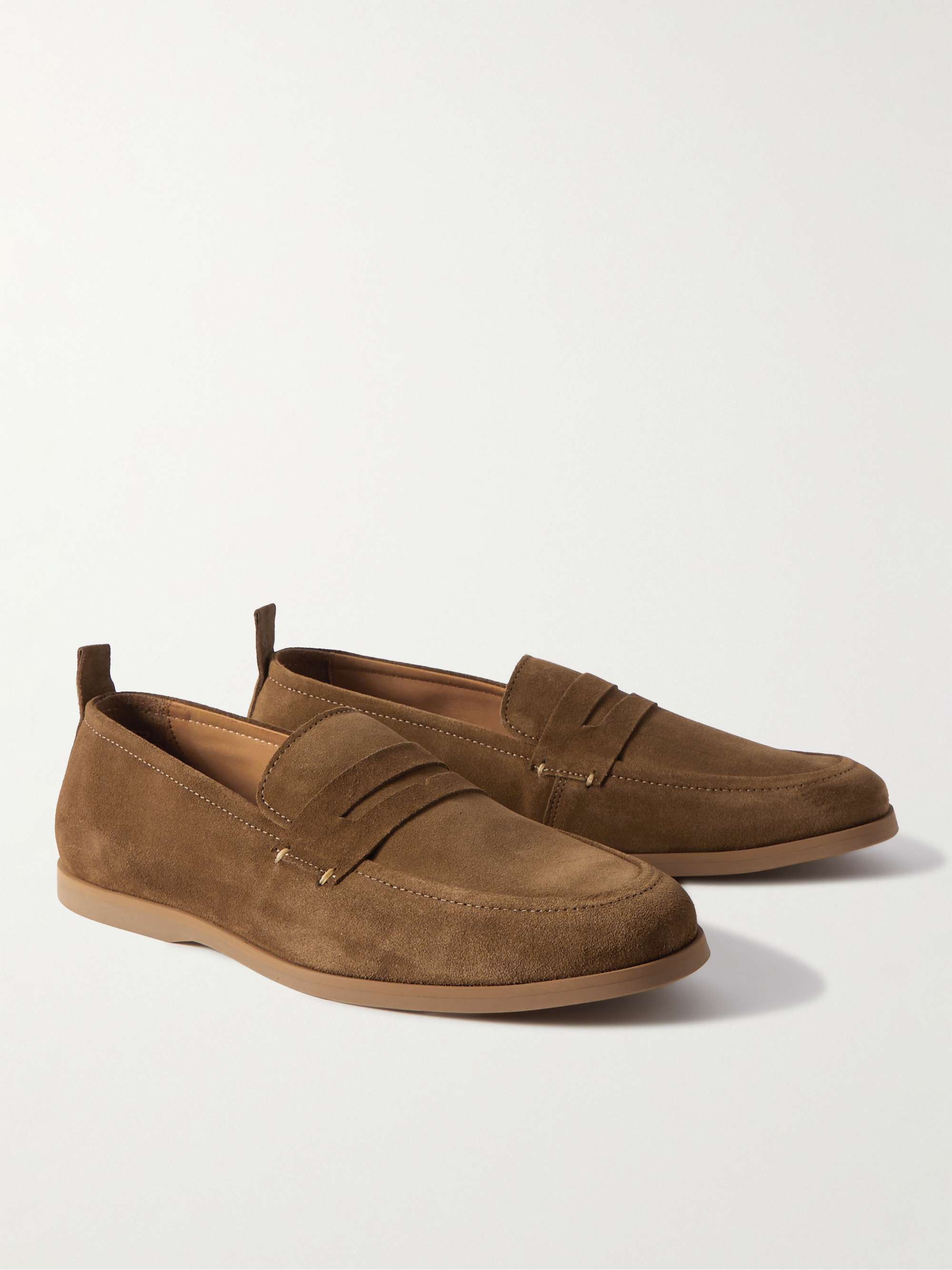 MR P. Regenerated Suede by evolo® Penny Loafers for Men | MR PORTER