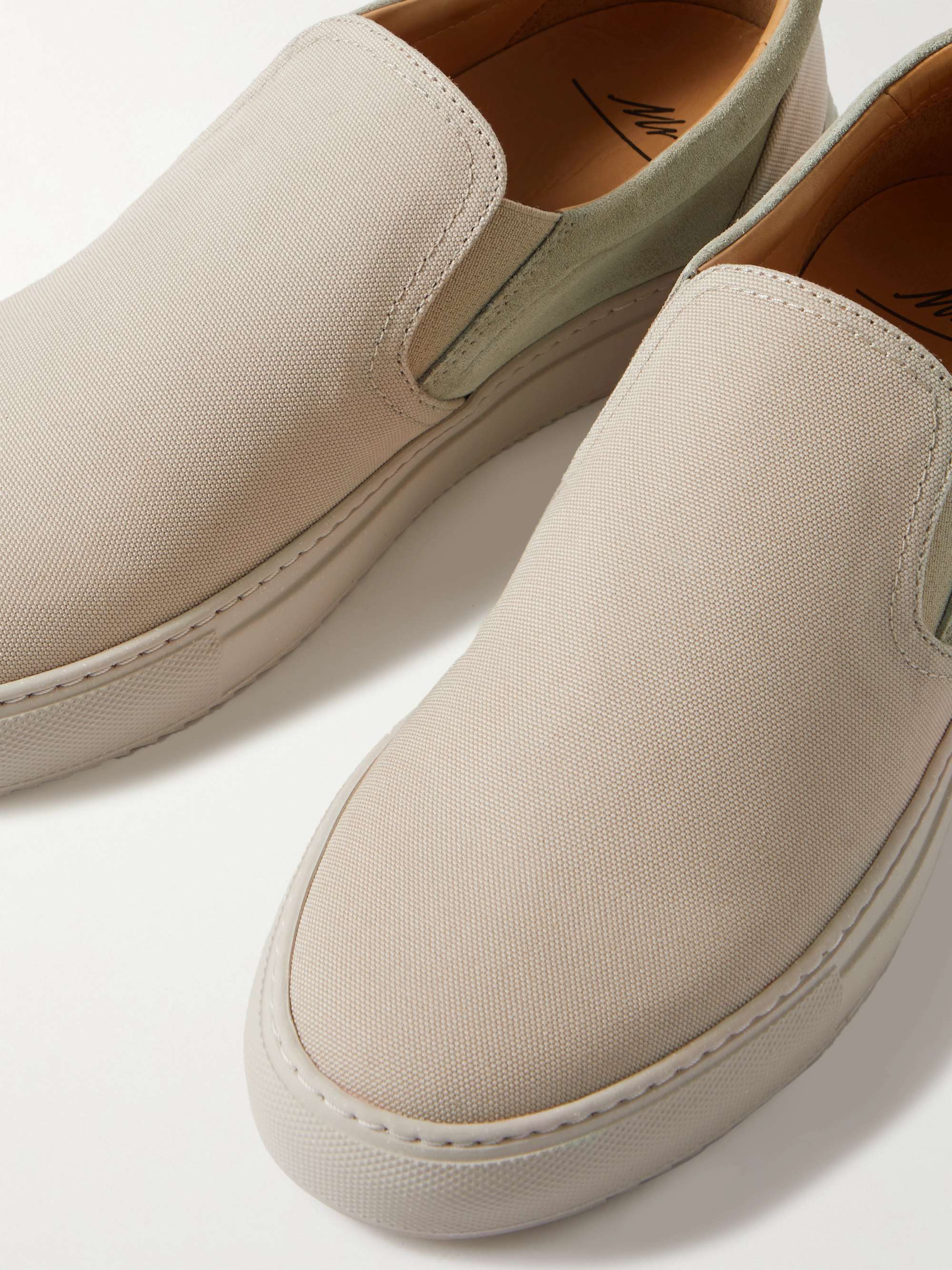 MR P. Larry Canvas and Suede Slip-On Sneakers