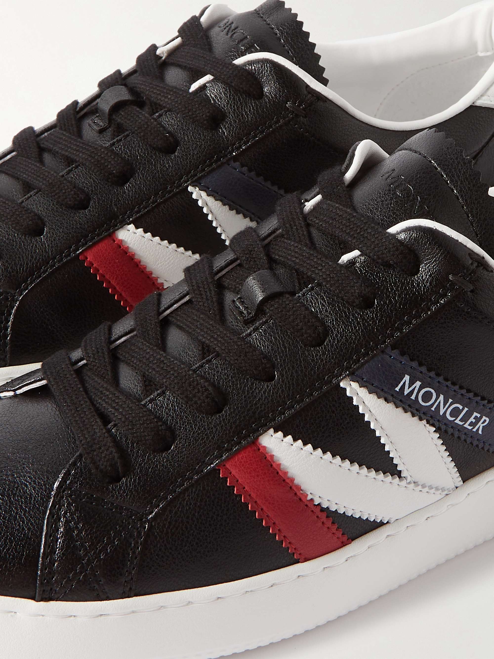 MONCLER Monaco M Striped Leather Sneakers