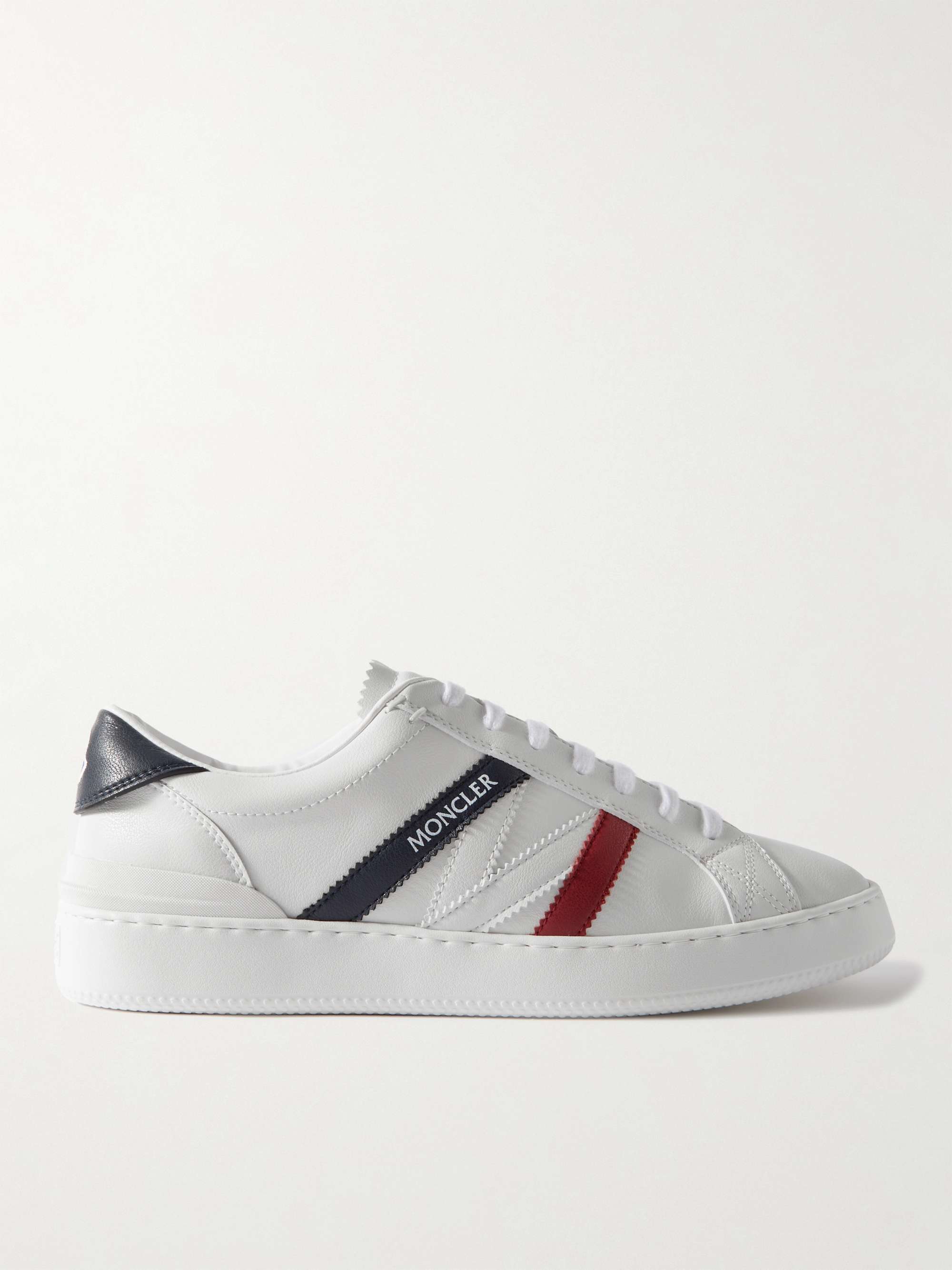 MONCLER Monaco M Striped Leather Sneakers