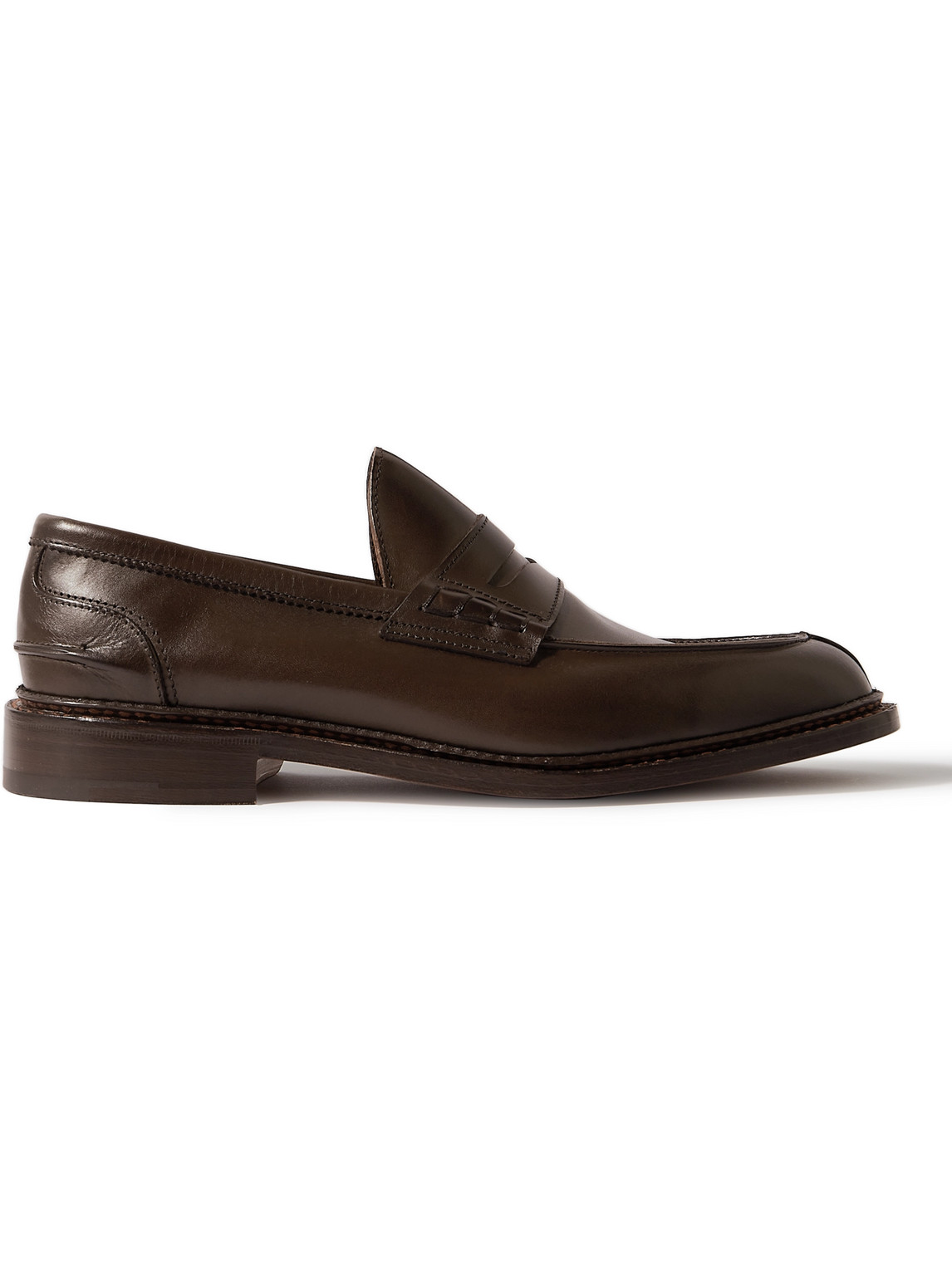 Tricker's Adam Burnished-leather Penny Loafers In Brown