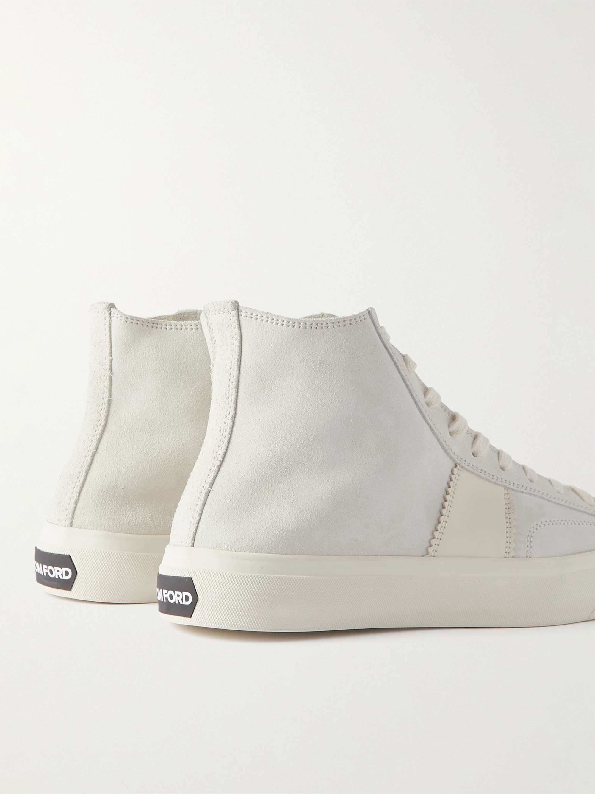 TOM FORD Cambridge Leaher-Trimmed Suede High-Top Sneakers
