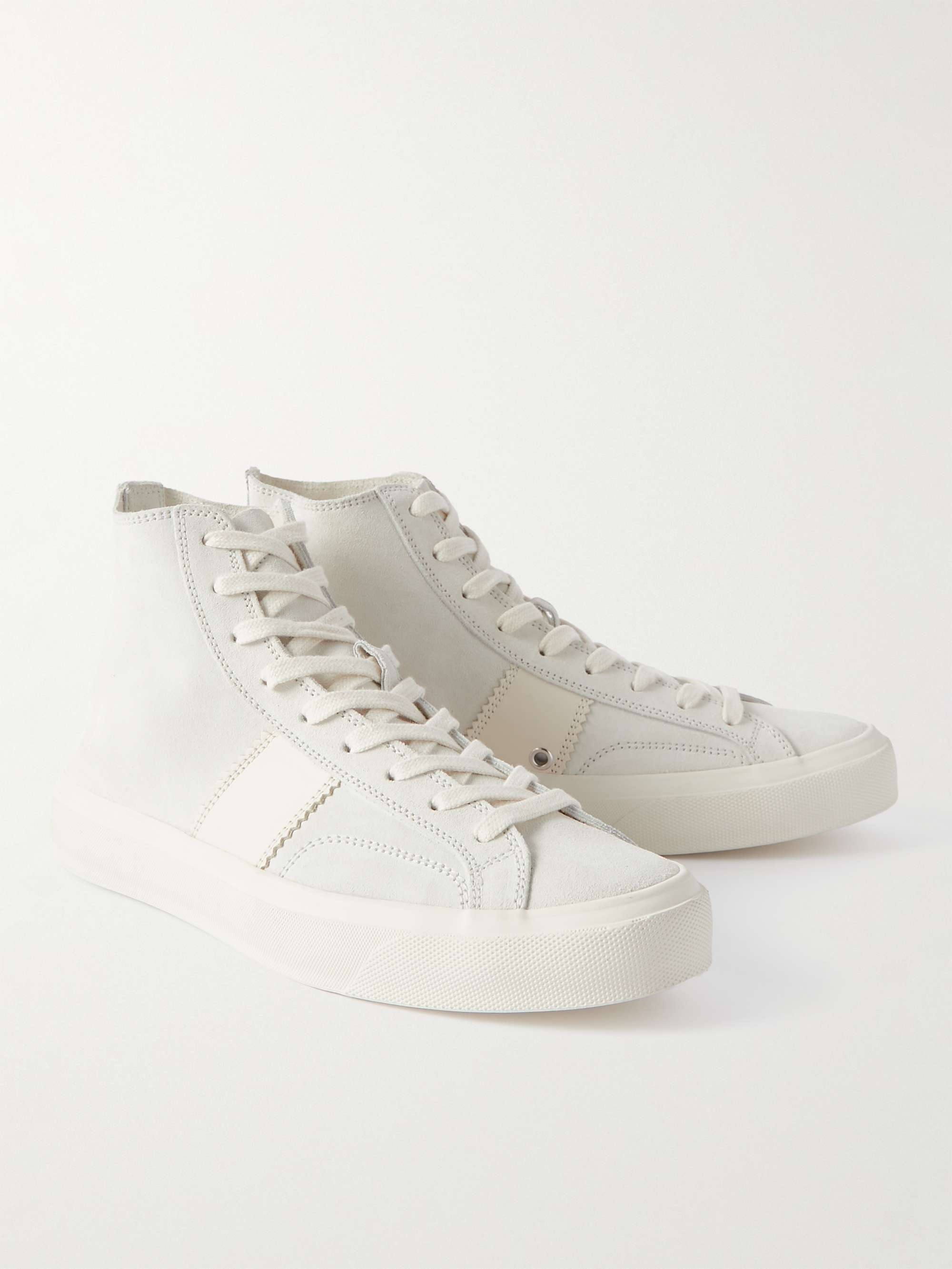 TOM FORD Cambridge Leaher-Trimmed Suede High-Top Sneakers
