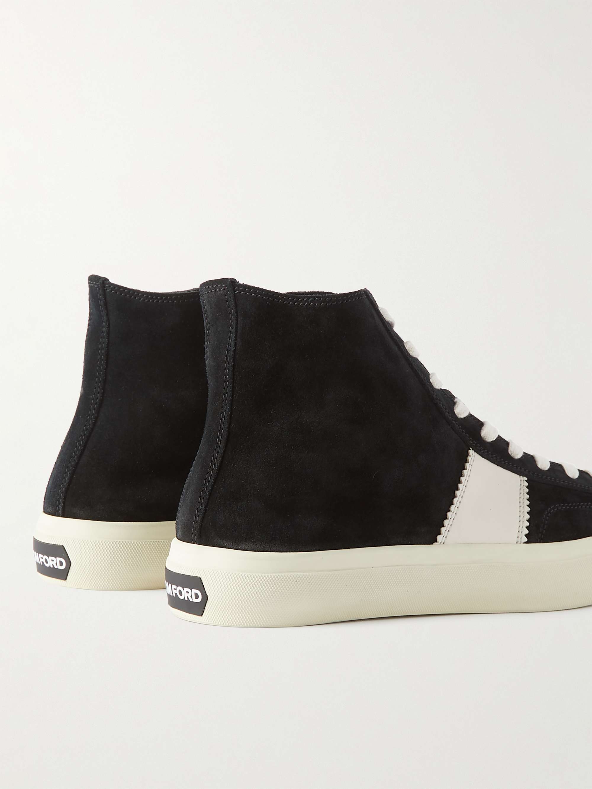 TOM FORD Cambridge Leaher-Trimmed Suede High-Top Sneakers